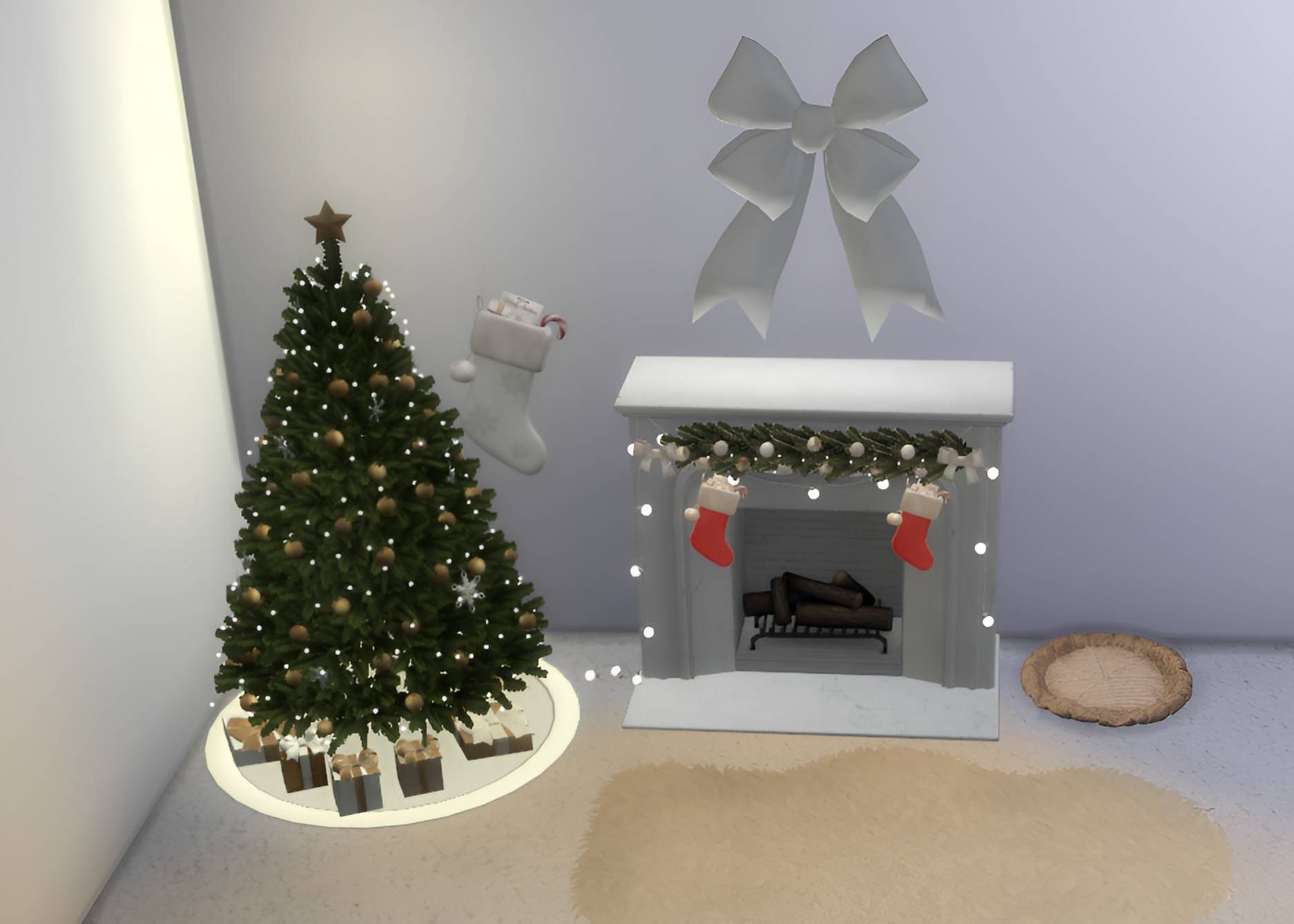 Xmas wall deco set mod for The Sims 4 
