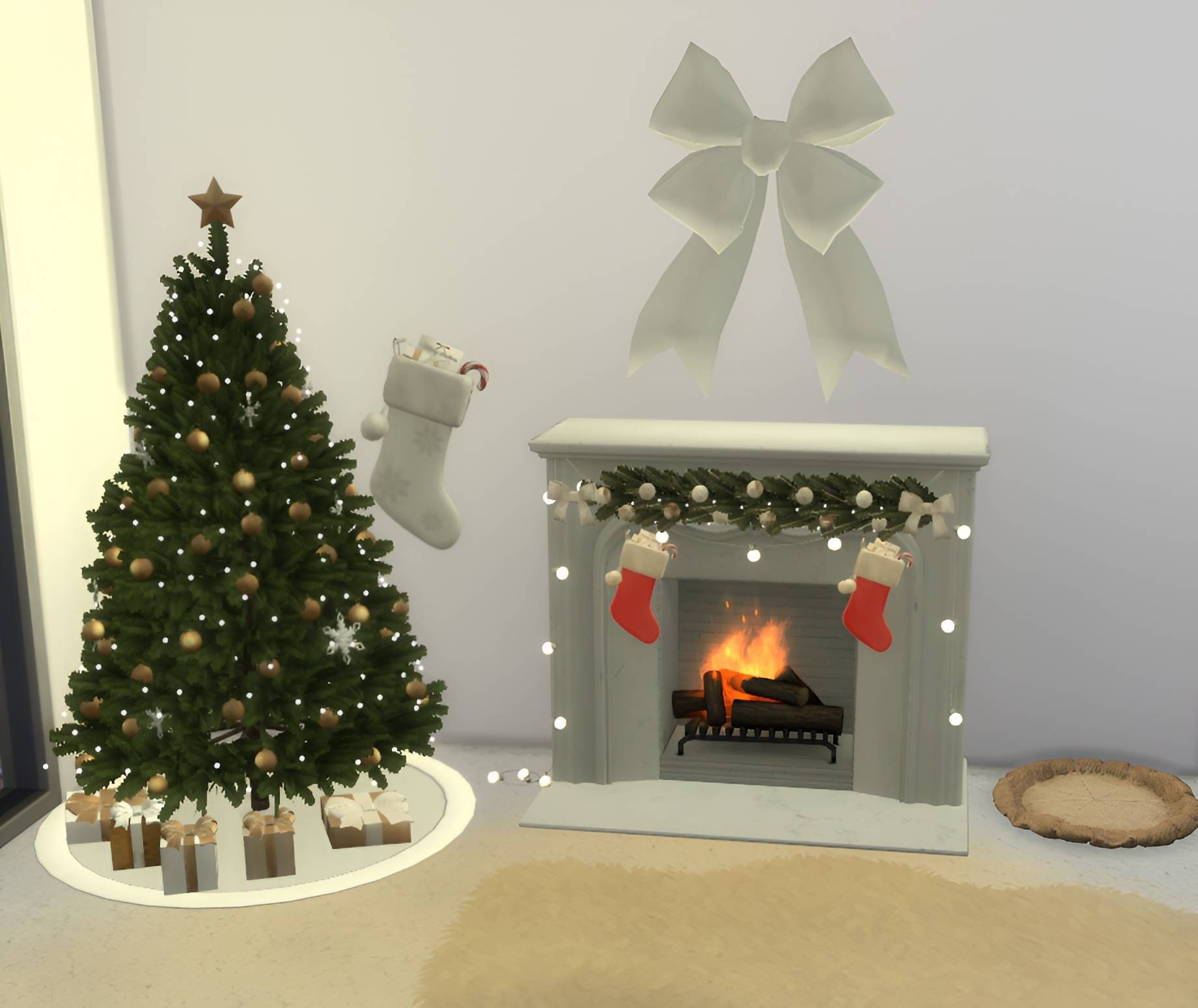 Lux marble fireplace set mod for The Sims 4 
