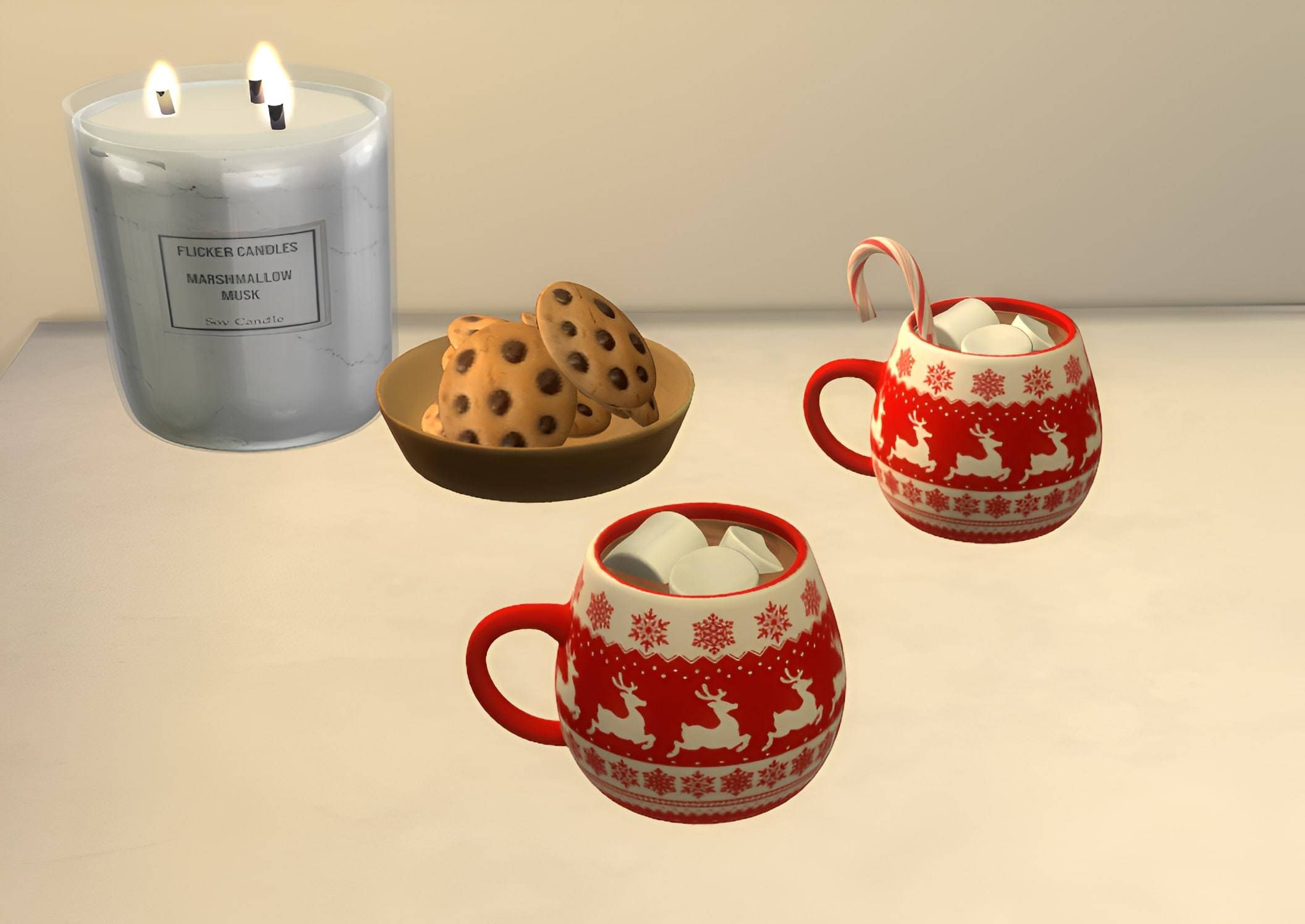 Hot Chocolate with Marshmallows set mod for The Sims 4 