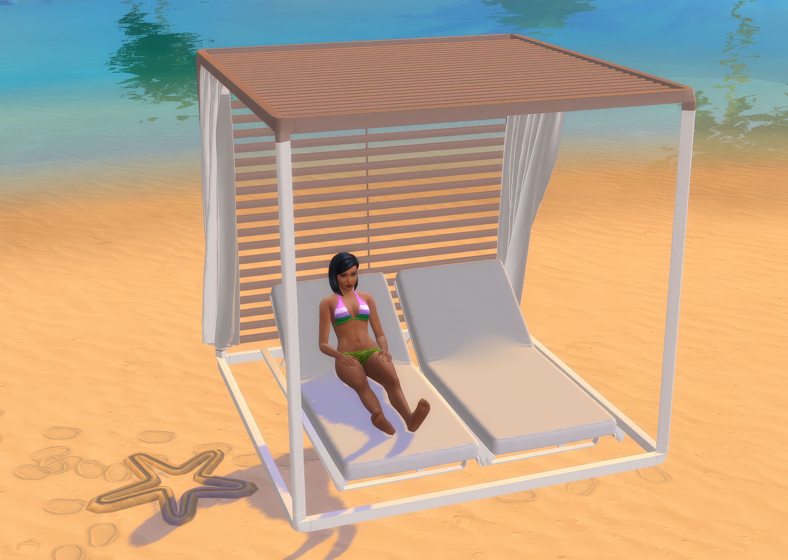 Beach Pavilion set mod for The Sims 4 