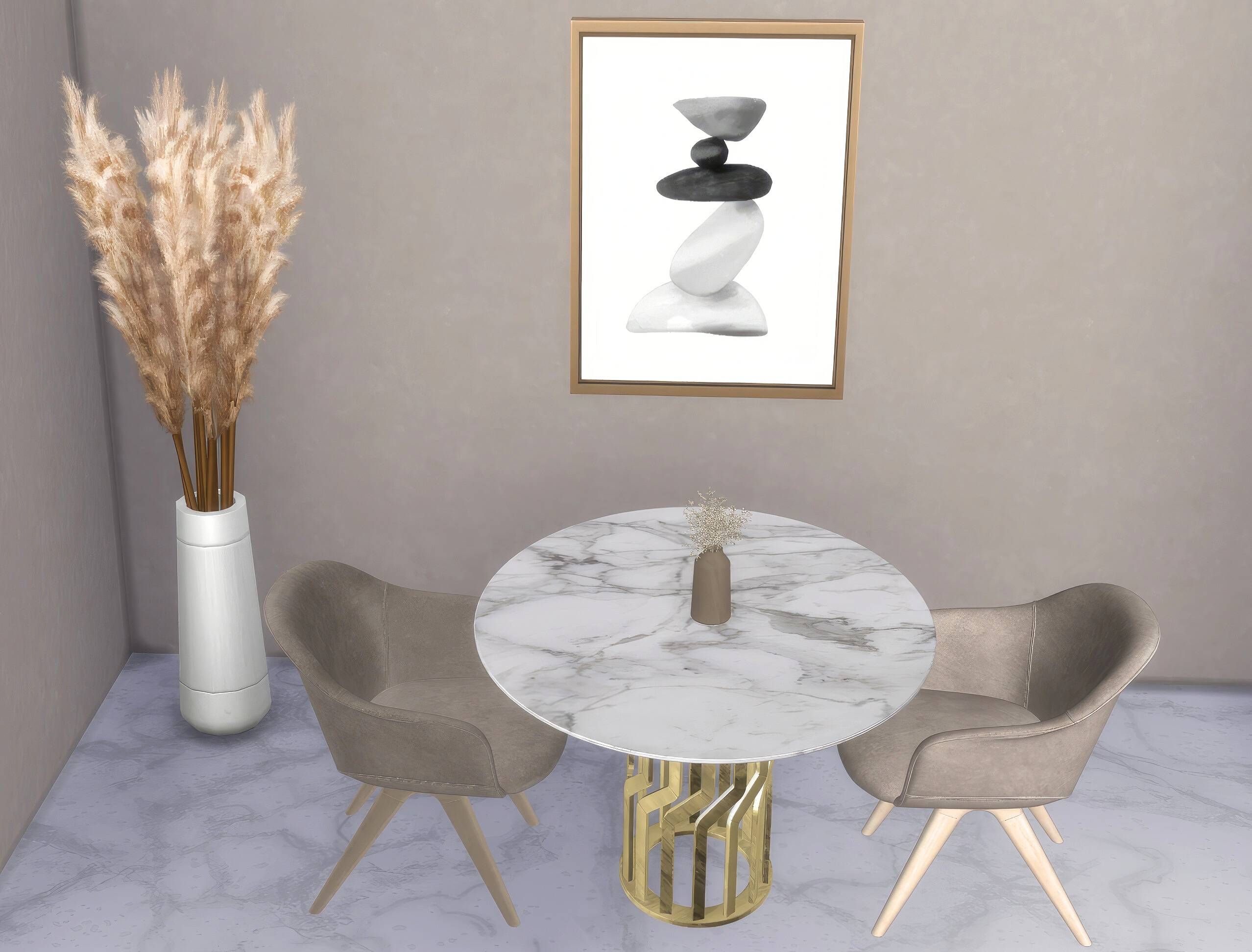 Minimal dinning set mod for The Sims 4 