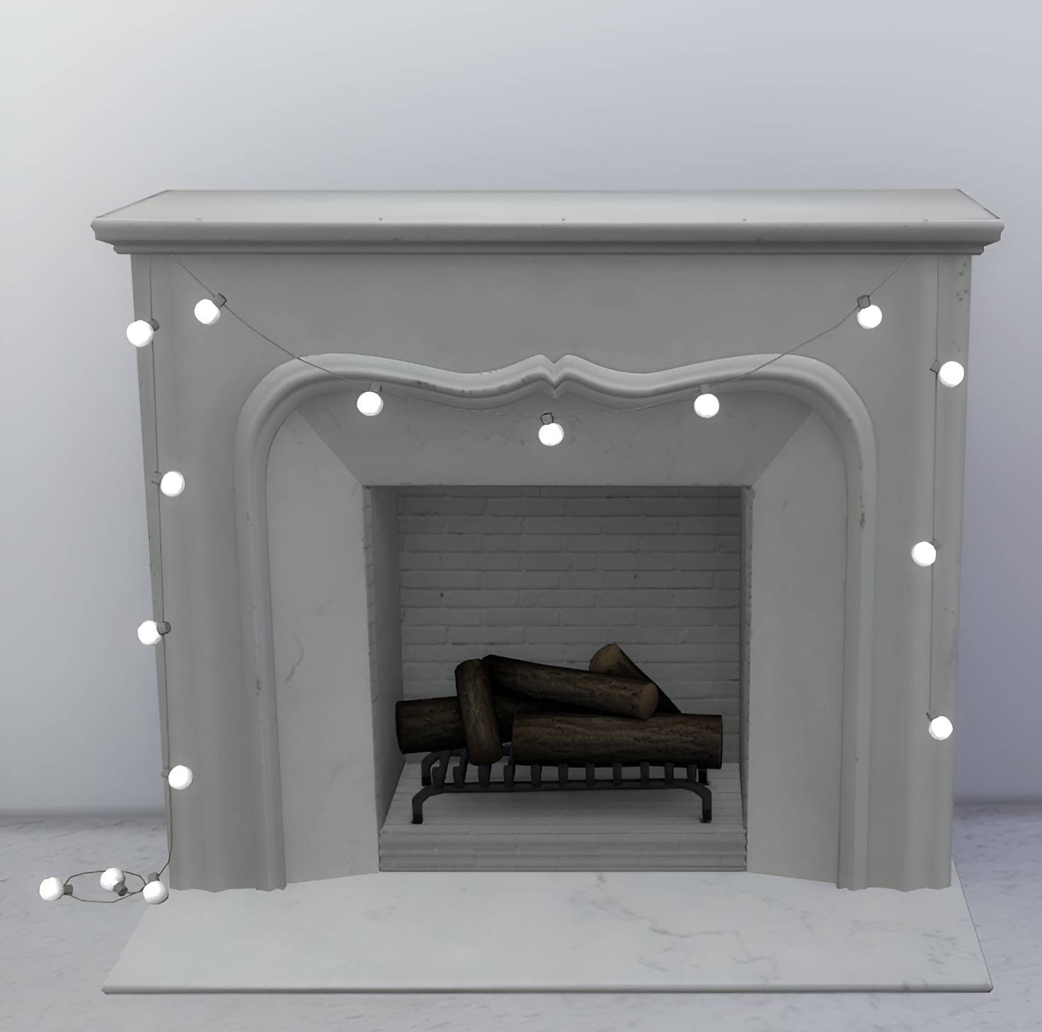Lux marble fireplace set mod for The Sims 4 