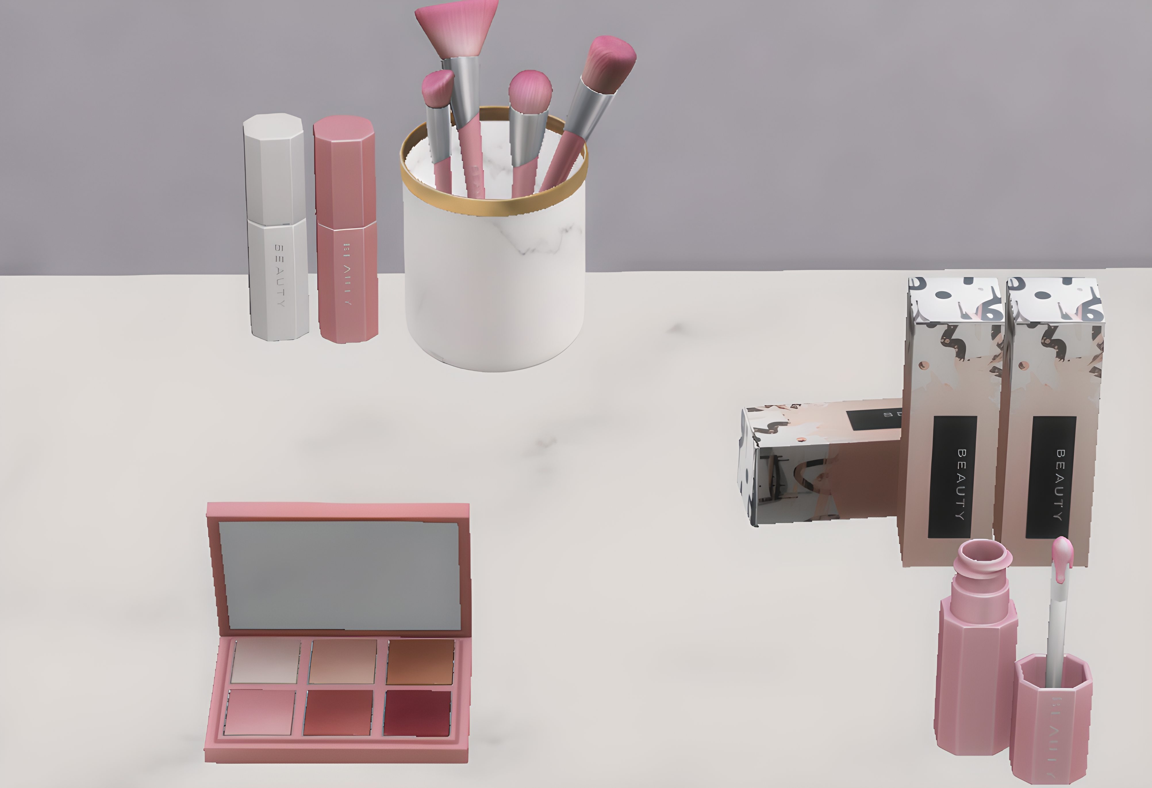 Pink makeup set mod for The Sims 4 