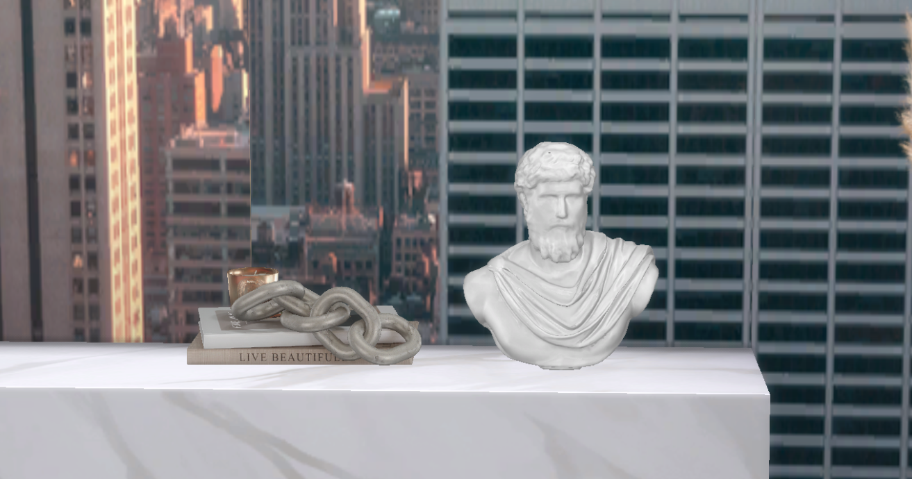 Minimal Mihelangelo David head statue mod for The Sims 4 