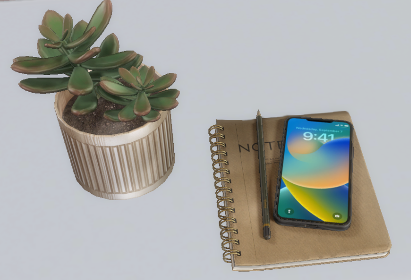 Minimal notebook with phone mod for The Sims 4 