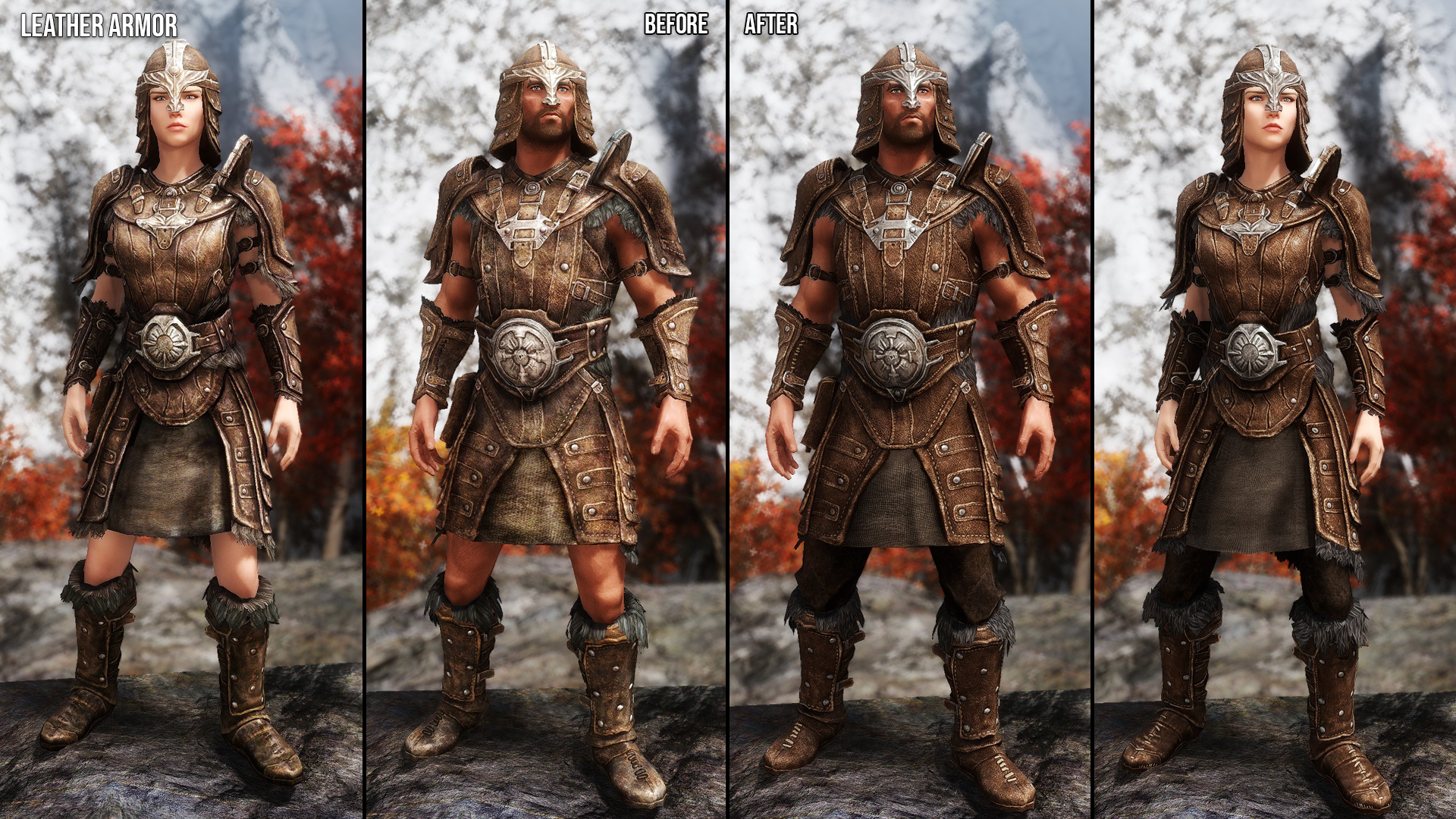 Leather Armors and Weapons Retexture SE mod for The Elder Scrolls V: Skyrim Special Edition