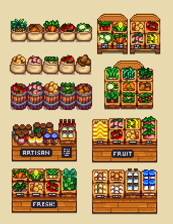 HxW Farmer's Market Furniture Core mod for Stardew Valley