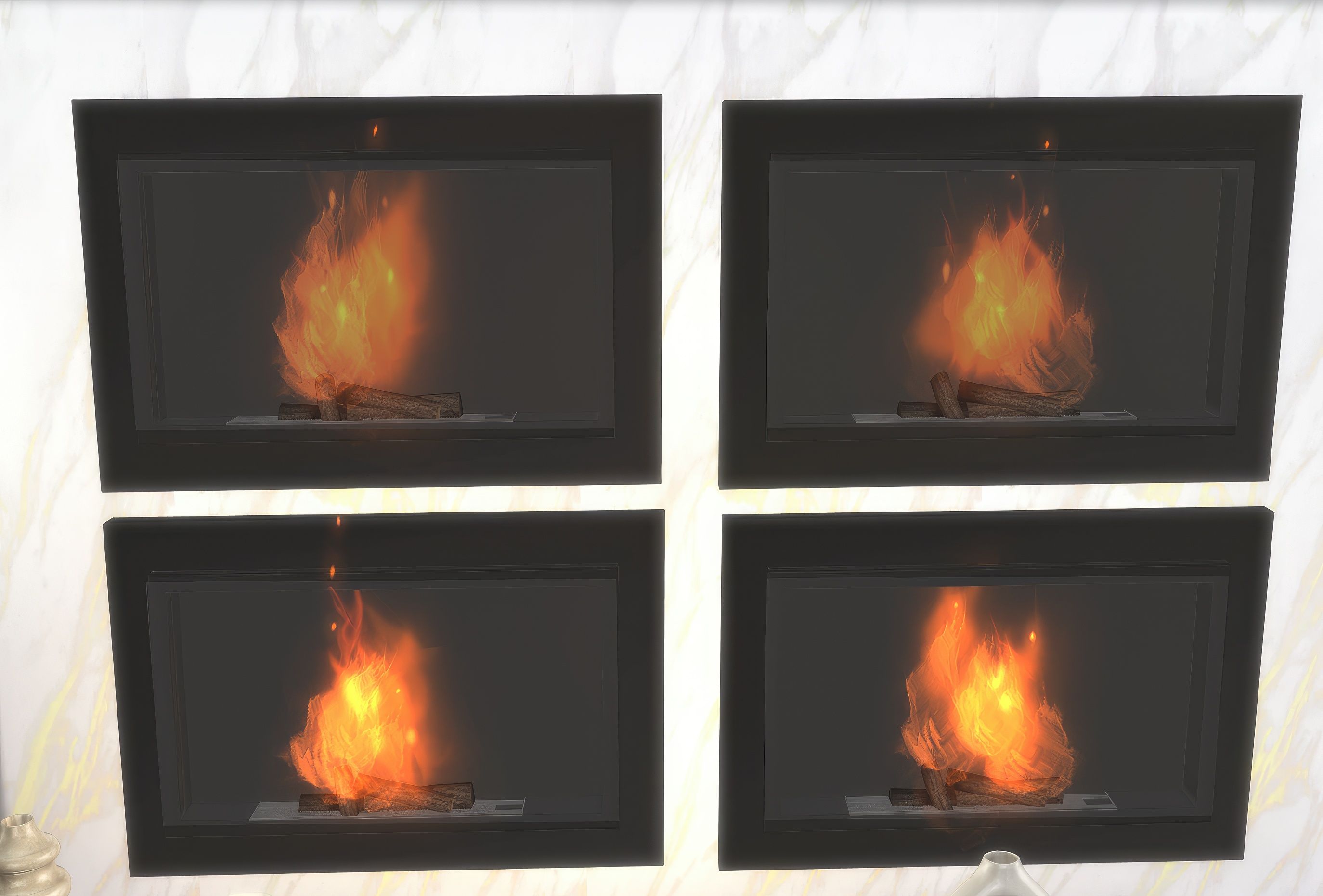 Electric Fireplace set mod for The Sims 4 