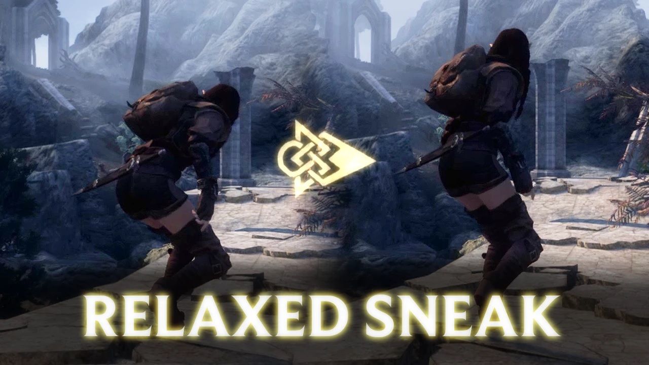 Relaxed Sneak Animations mod for The Elder Scrolls V: Skyrim Special Edition