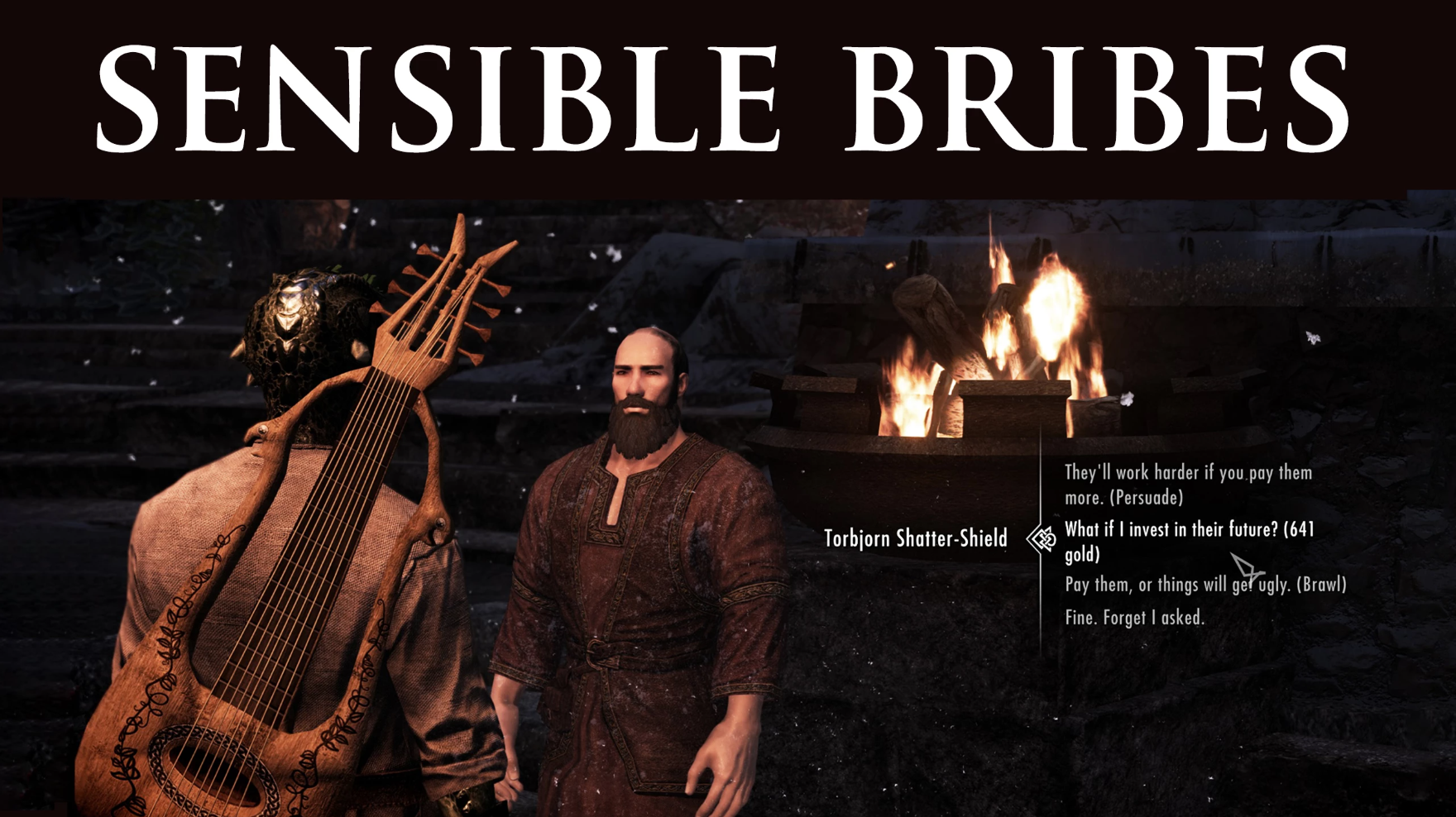 Sensible Bribes - Based on Speechcraft Not Level mod for The Elder Scrolls V: Skyrim Special Edition