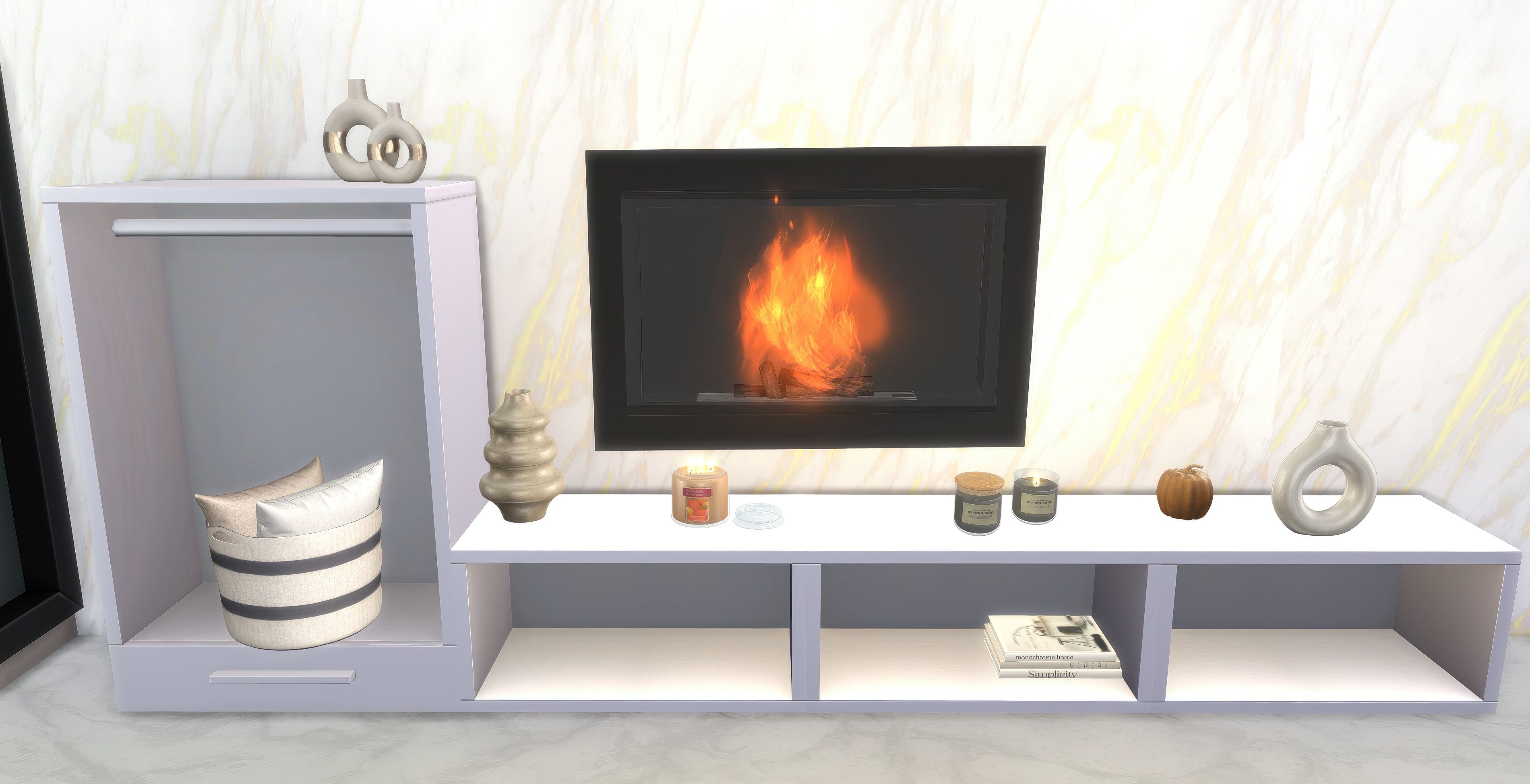 Electric Fireplace set mod for The Sims 4 