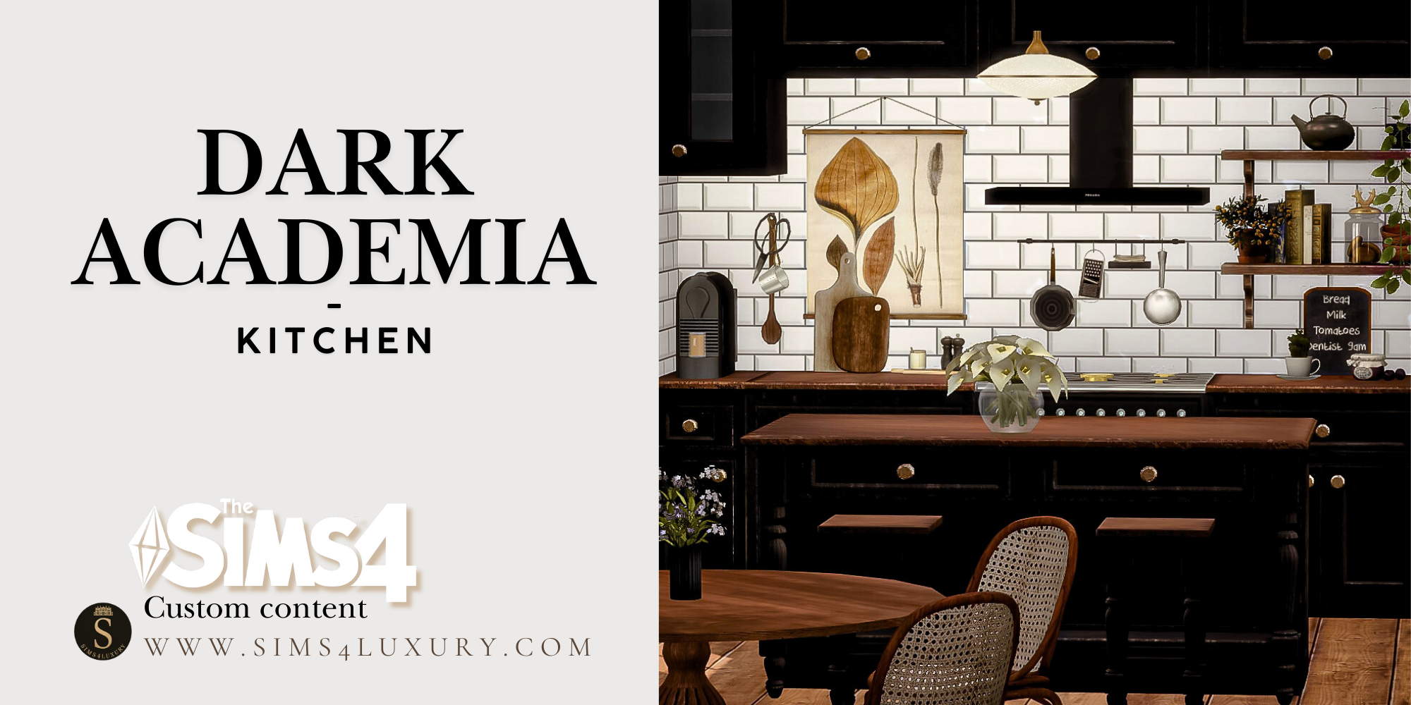 Sims4Luxury - Dark Academia - Kitchen mod for The Sims 4 