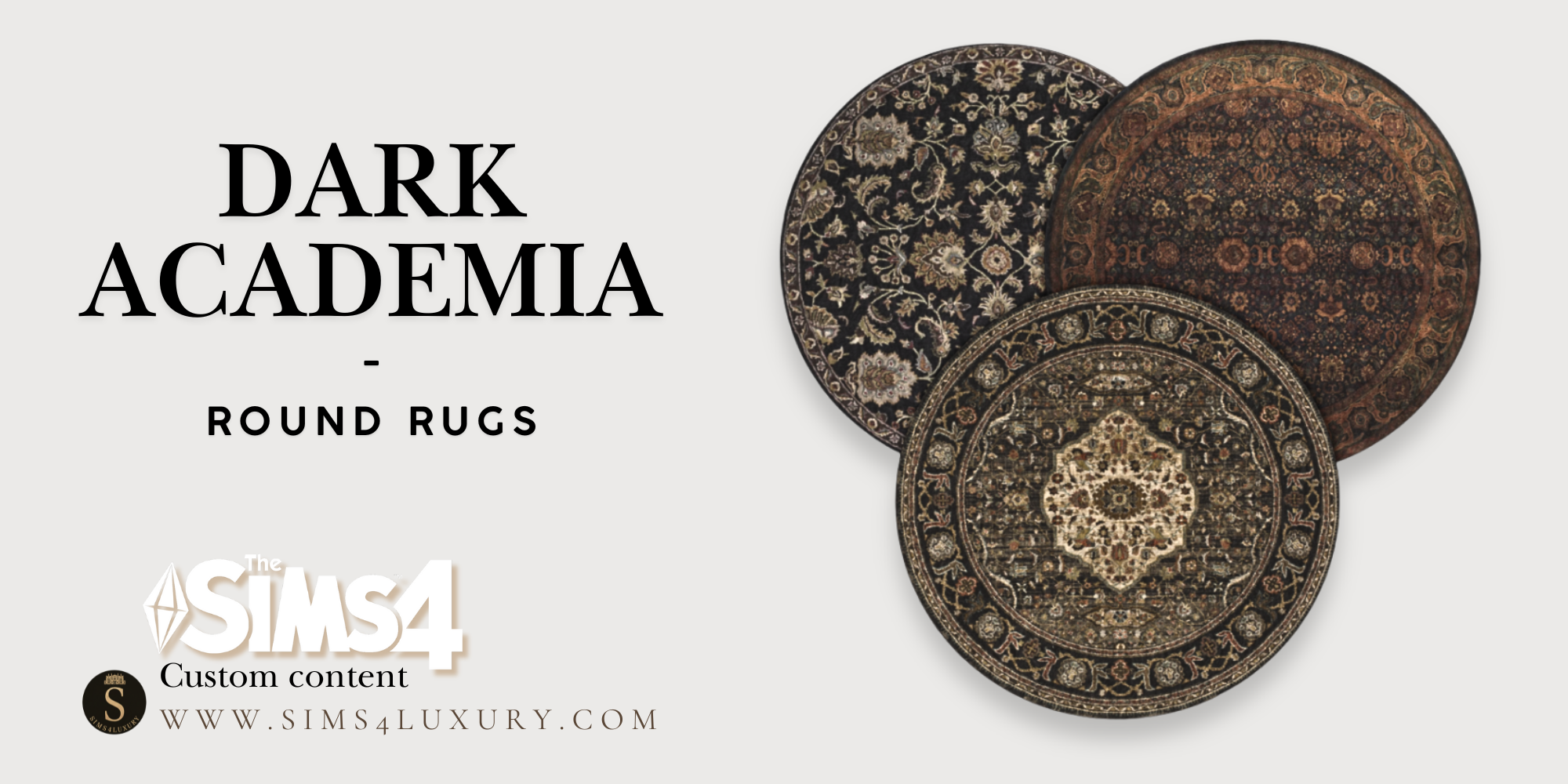 Sims4Luxury - Dark Academia - Round Rugs mod for The Sims 4 