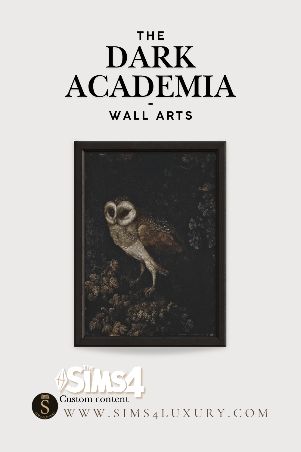 Sims4Luxury - Dark Academia - Wall arts mod for The Sims 4 