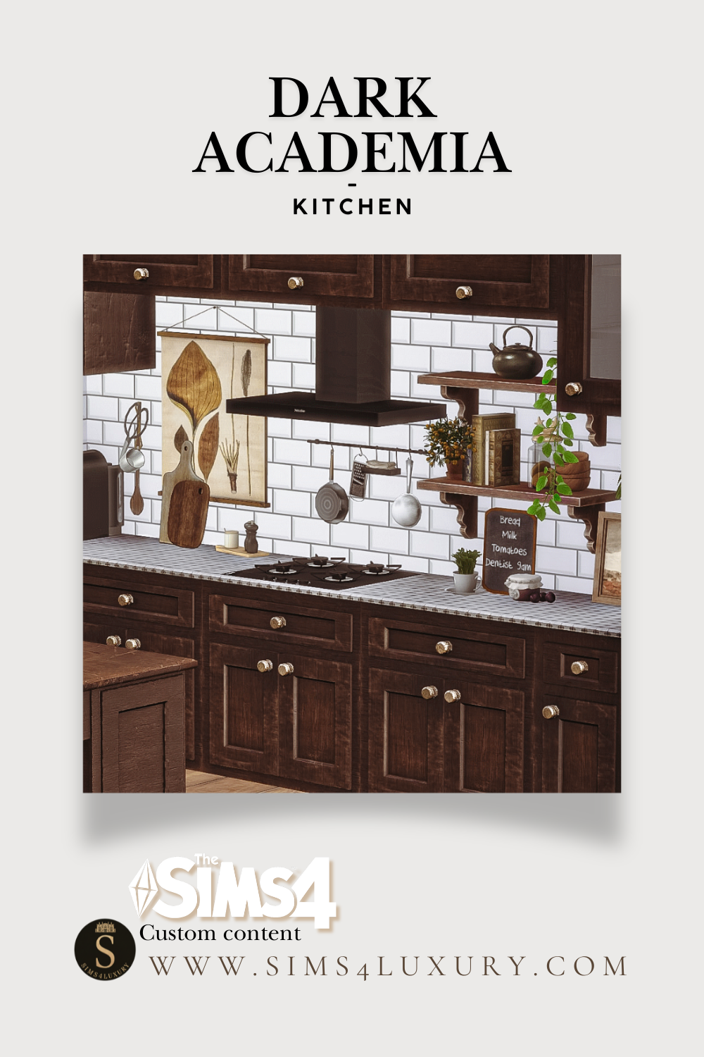 Sims4Luxury - Dark Academia - Kitchen mod for The Sims 4 
