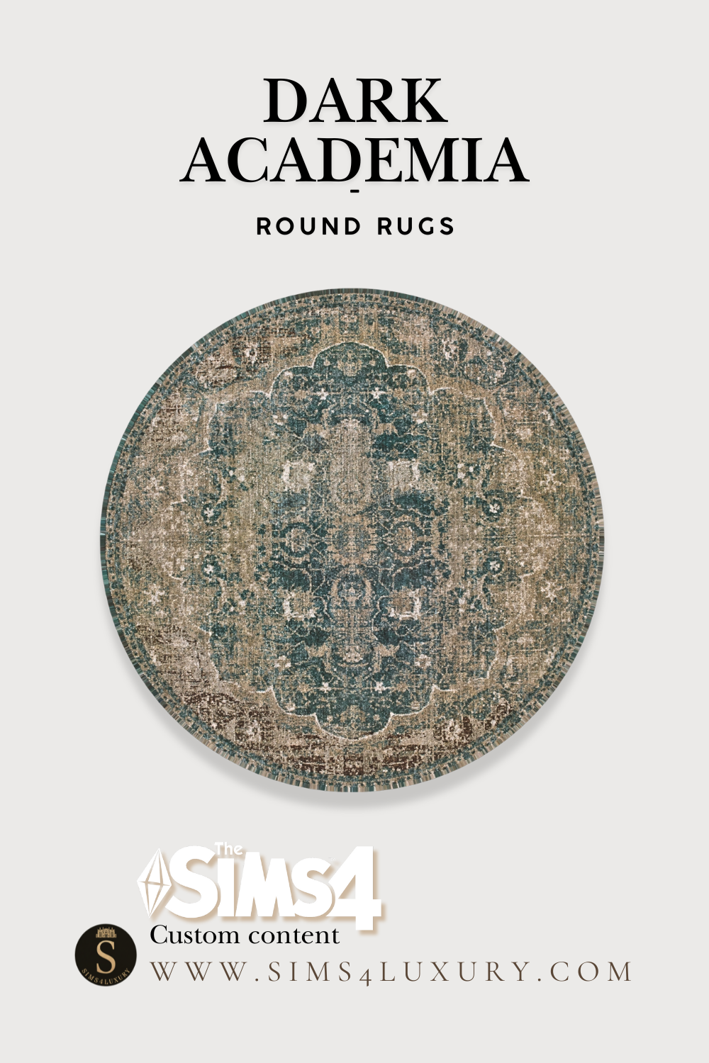 Sims4Luxury - Dark Academia - Round Rugs mod for The Sims 4 