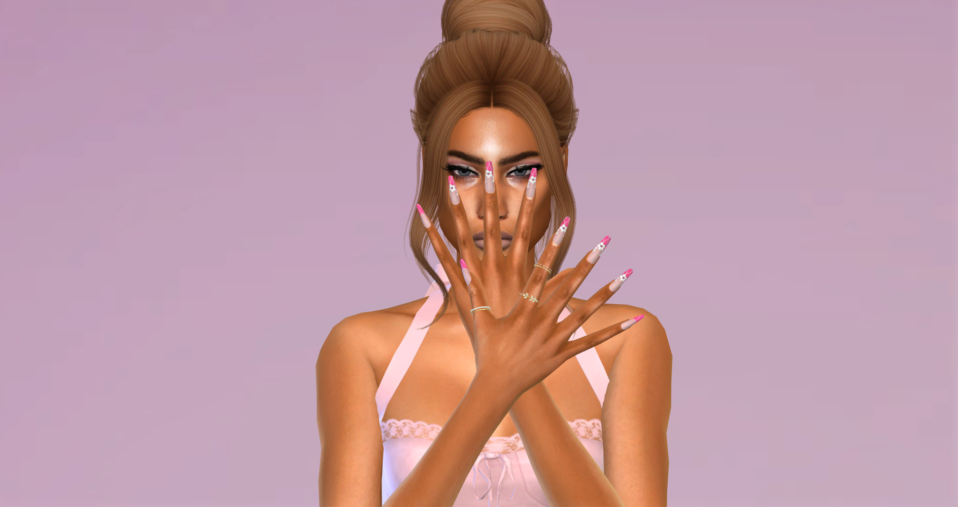 Spring nails set 19 mod for The Sims 4 
