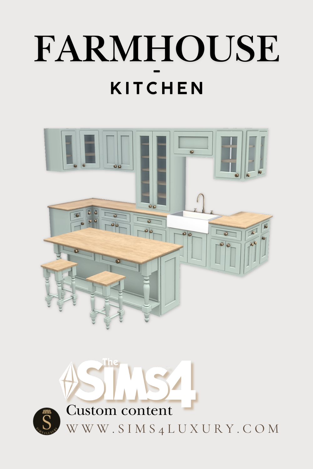 Sims4Luxury - Farmhouse Kitchen mod for The Sims 4 