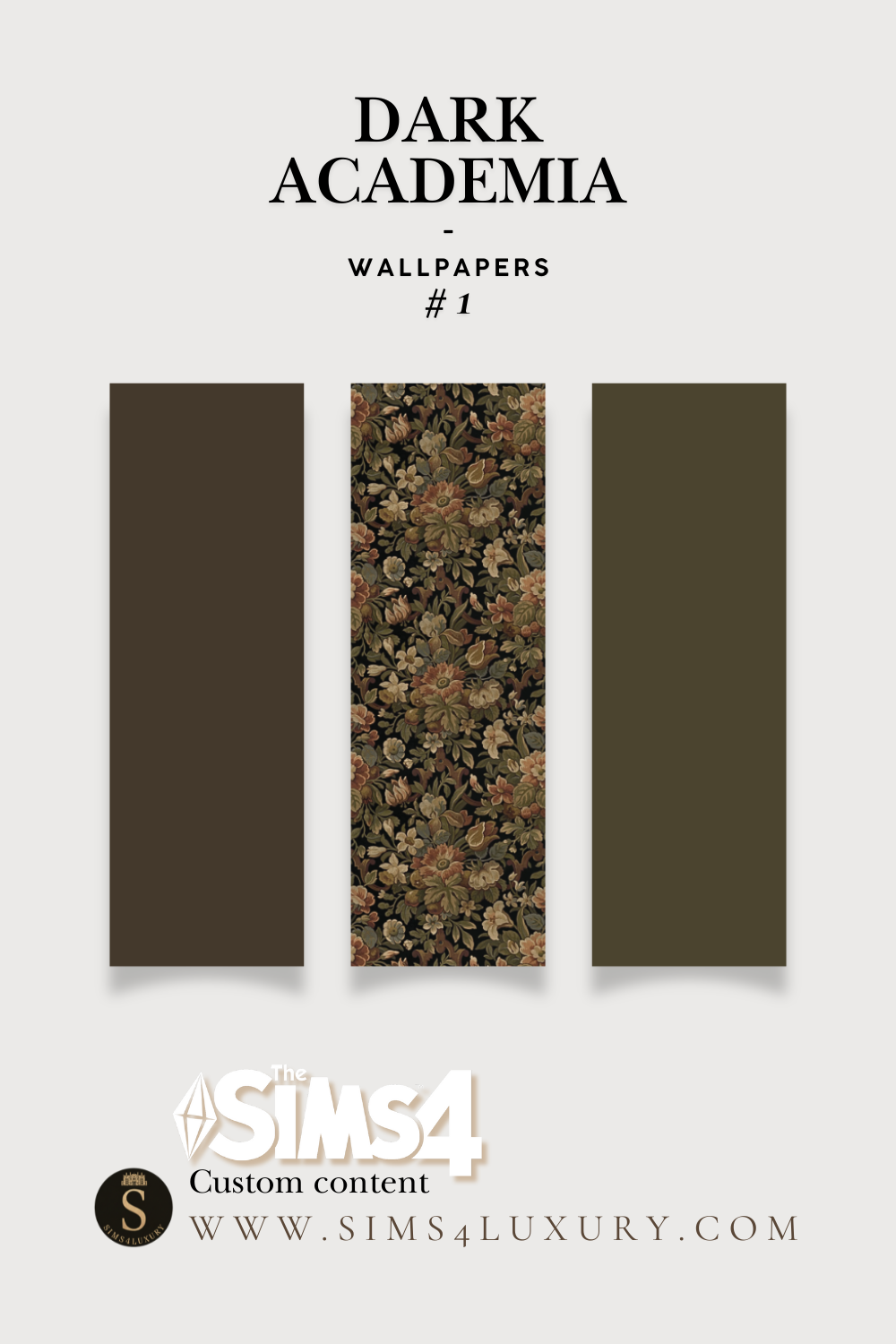 Sims4Luxury - Dark Academia - Wallpapers 1 mod for The Sims 4 