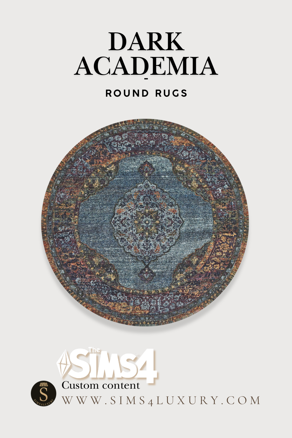 Sims4Luxury - Dark Academia - Round Rugs mod for The Sims 4 