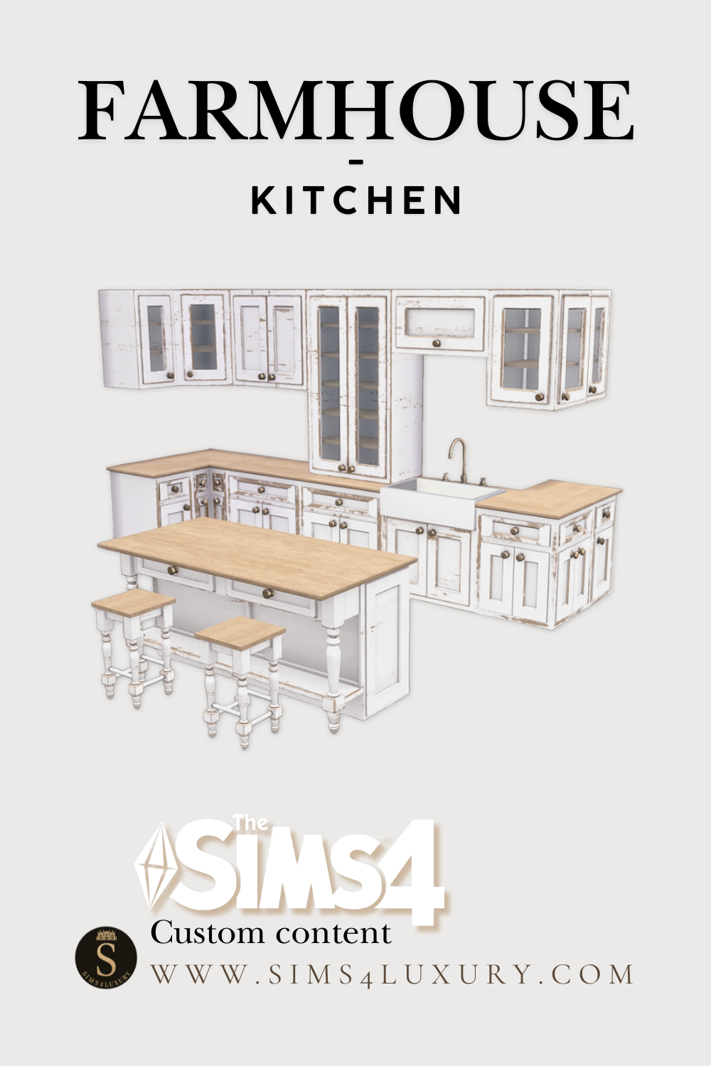 Sims4Luxury - Farmhouse Kitchen mod for The Sims 4 