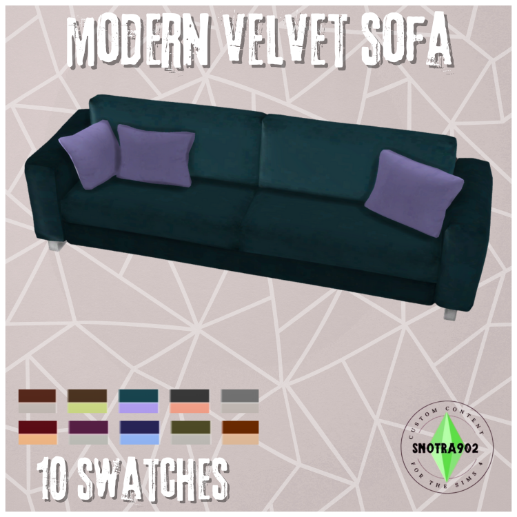 Modern Velvet Sofa mod for The Sims 4 