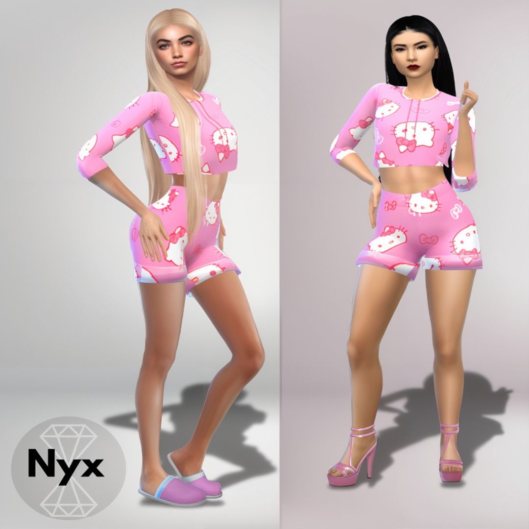 Hello kitty pajama mod for The Sims 4 
