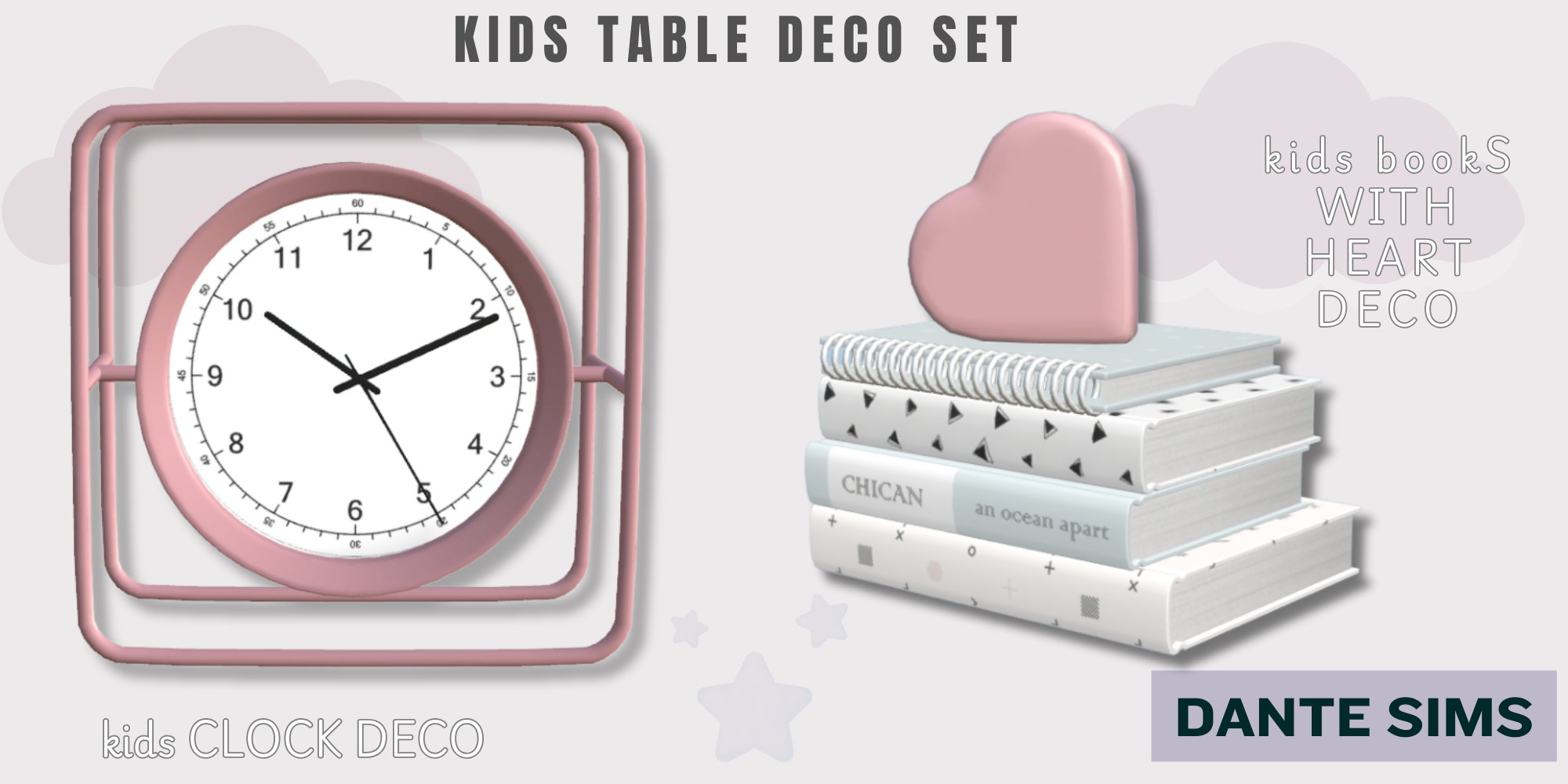 Kids table deco set mod for The Sims 4 