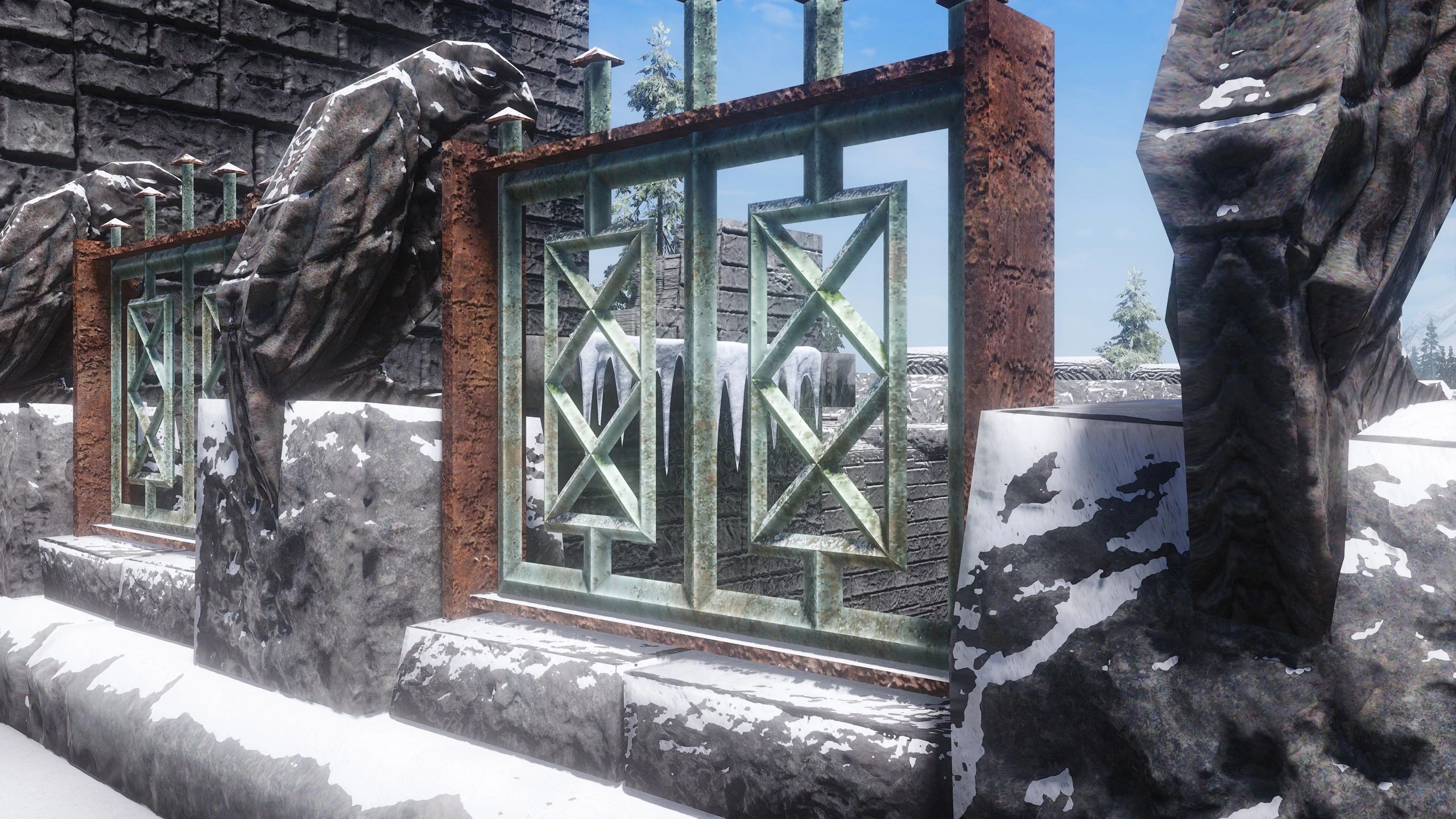 Windhelm Fence 3D Retextured mod for The Elder Scrolls V: Skyrim Special Edition