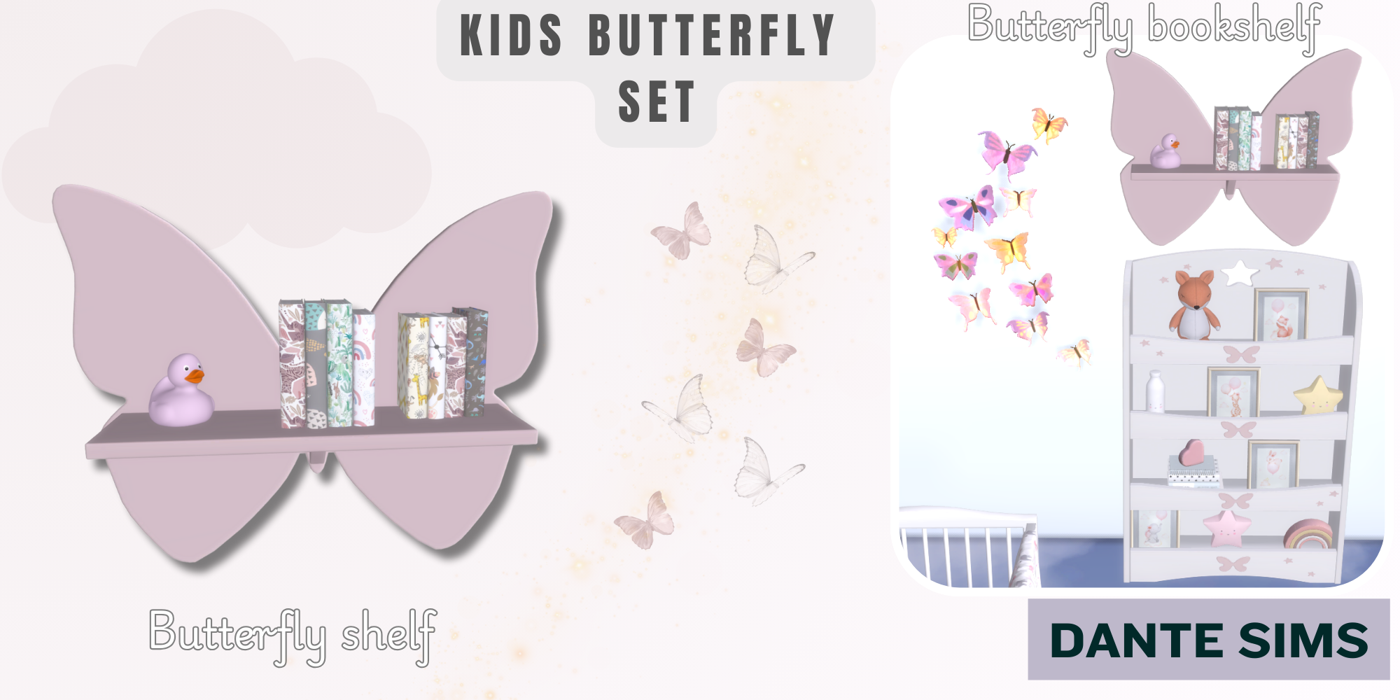 Kids butterfly set mod for The Sims 4 
