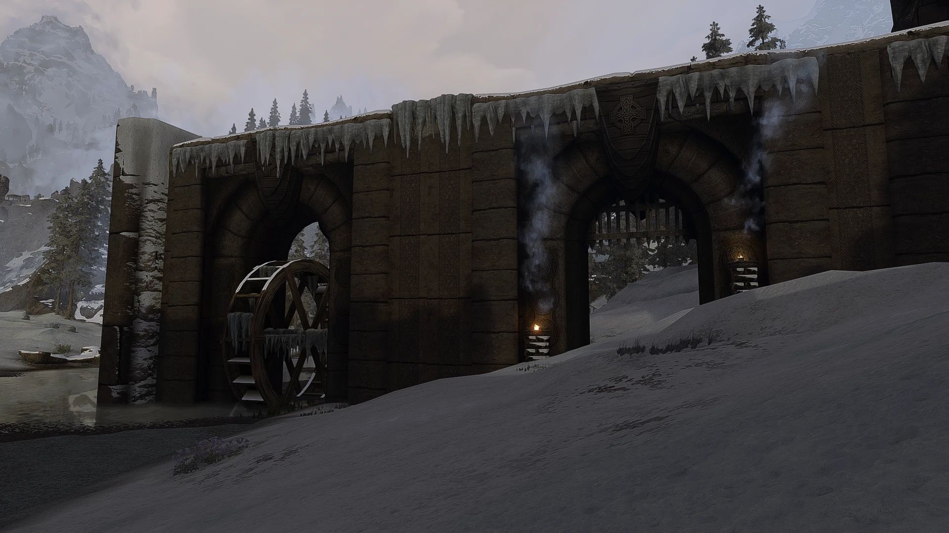 Ivy Snowy Windhelm Walkway mod for The Elder Scrolls V: Skyrim Special Edition