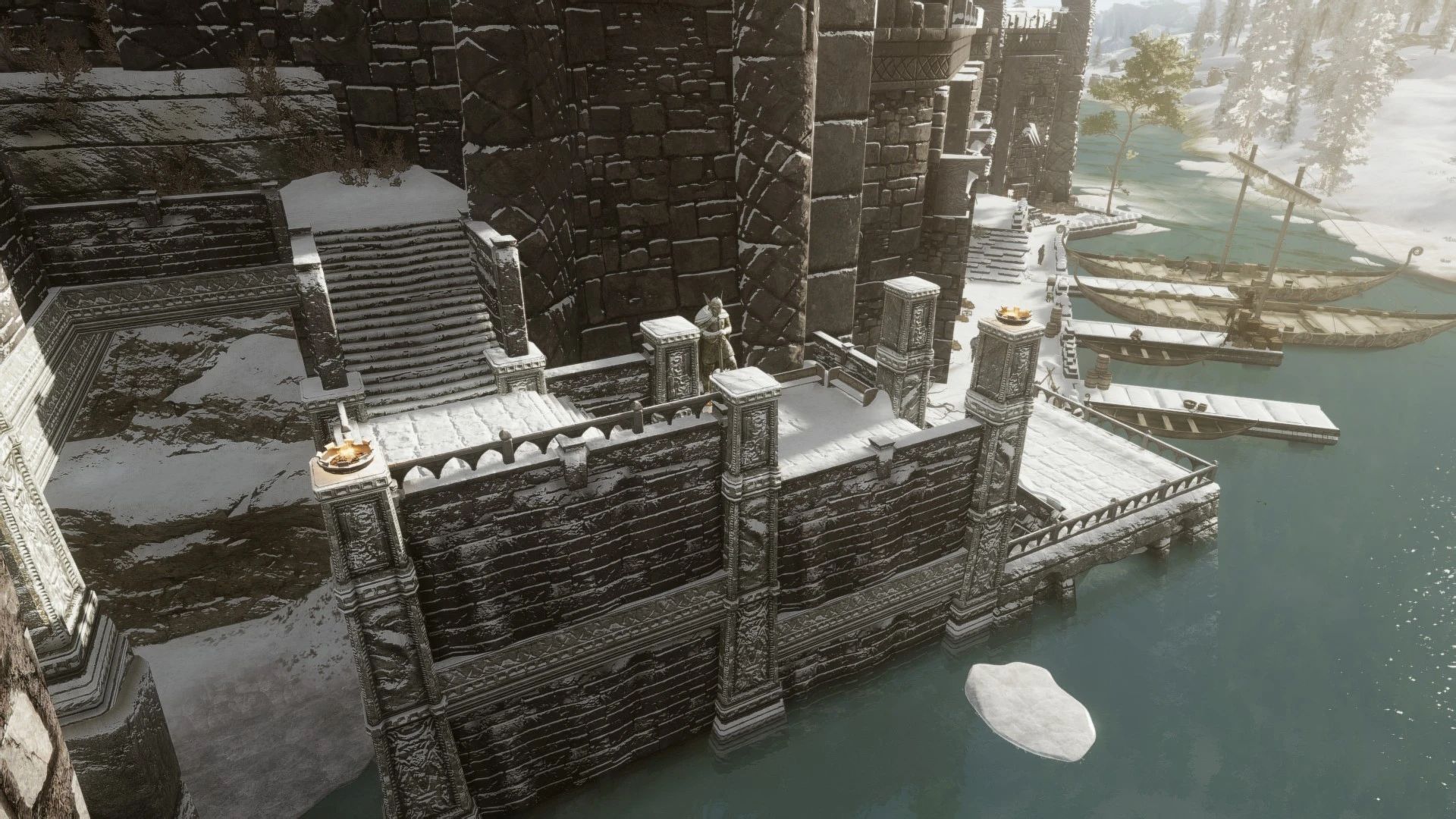 Ivy Snowy Windhelm Walkway mod for The Elder Scrolls V: Skyrim Special Edition