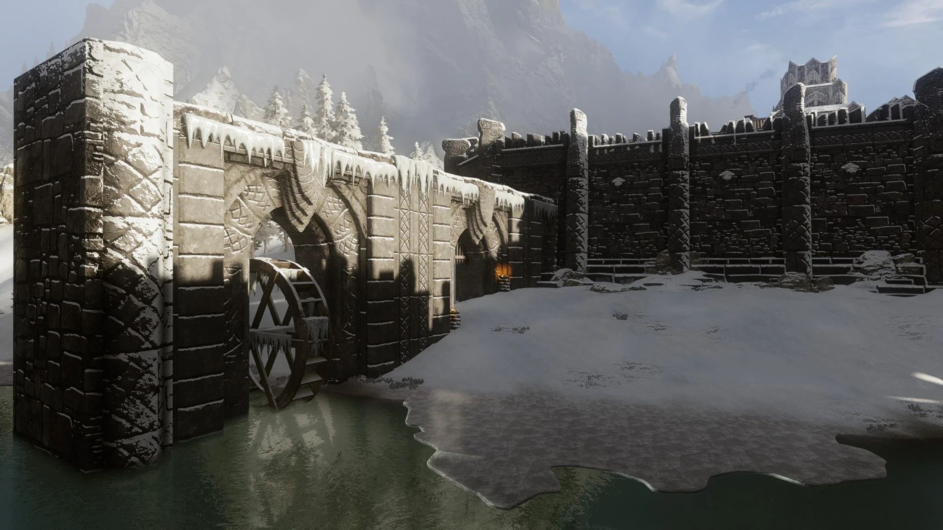 Ivy Snowy Windhelm Walkway mod for The Elder Scrolls V: Skyrim Special Edition