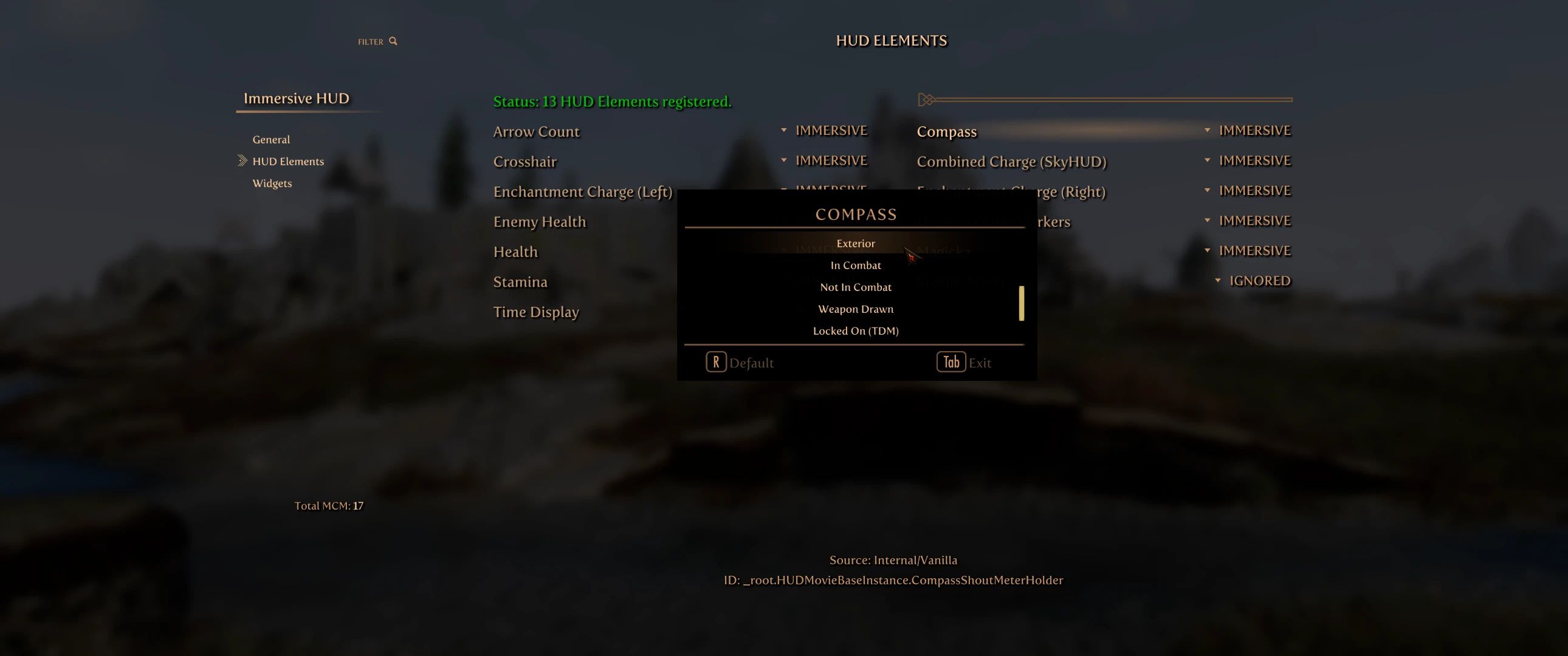 ImmersiveHUD SKSE mod for The Elder Scrolls V: Skyrim Special Edition