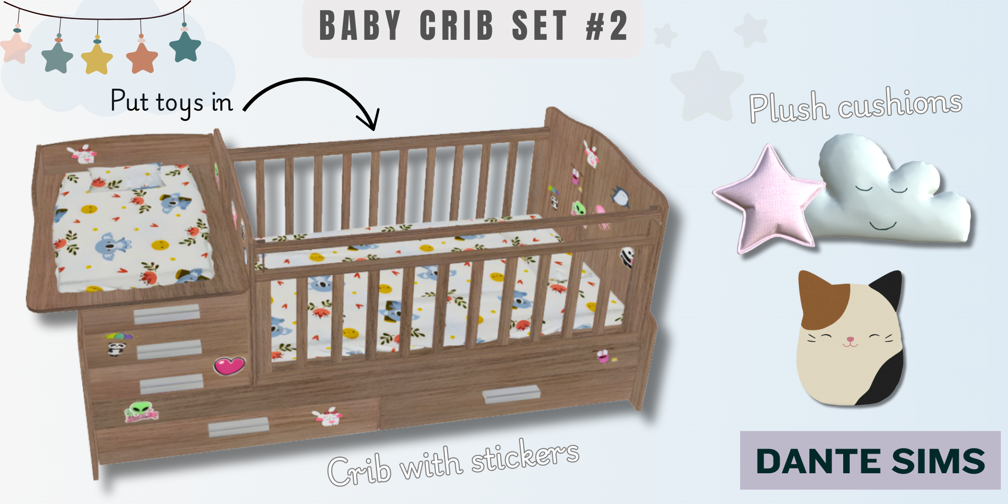 Baby crib set 2 mod for The Sims 4 