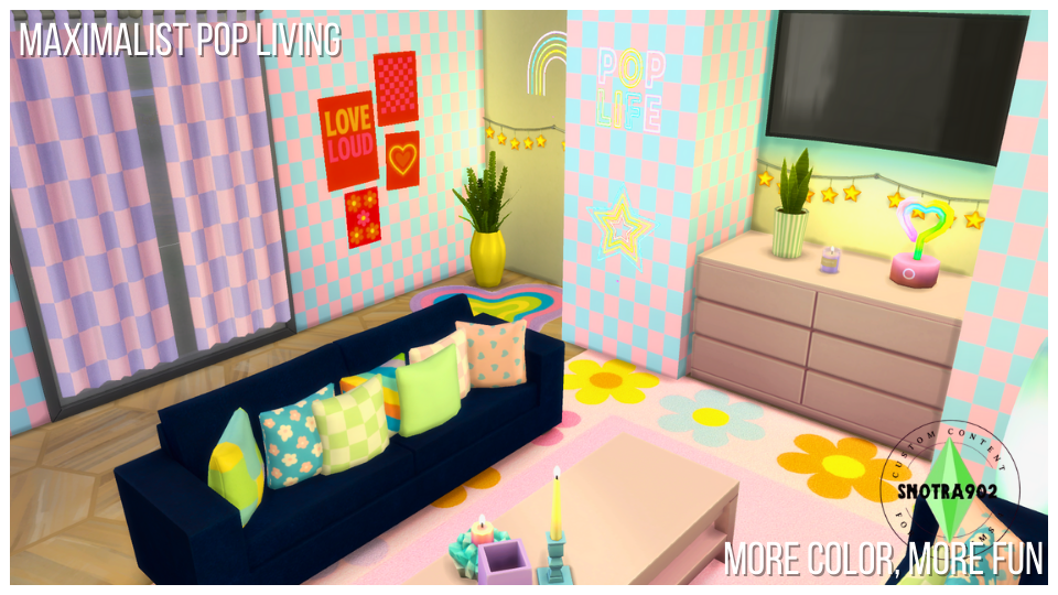 Maximalist Pop Living mod for The Sims 4 