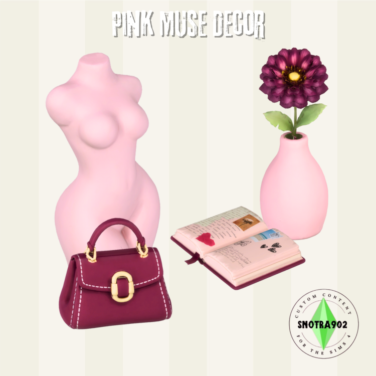 Pink Muse Decor mod for The Sims 4 