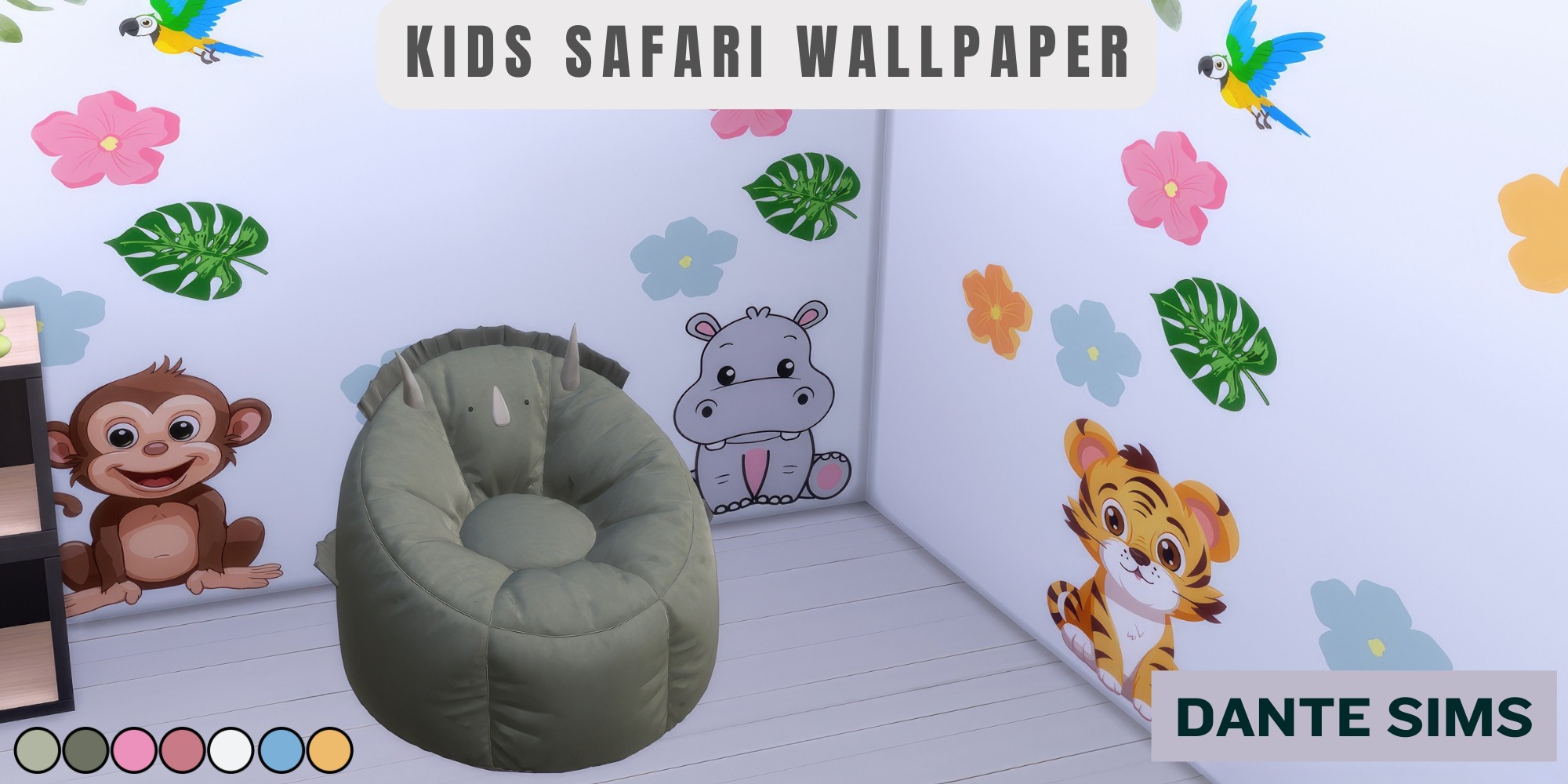 Kids Safari wallpaper mod for The Sims 4 