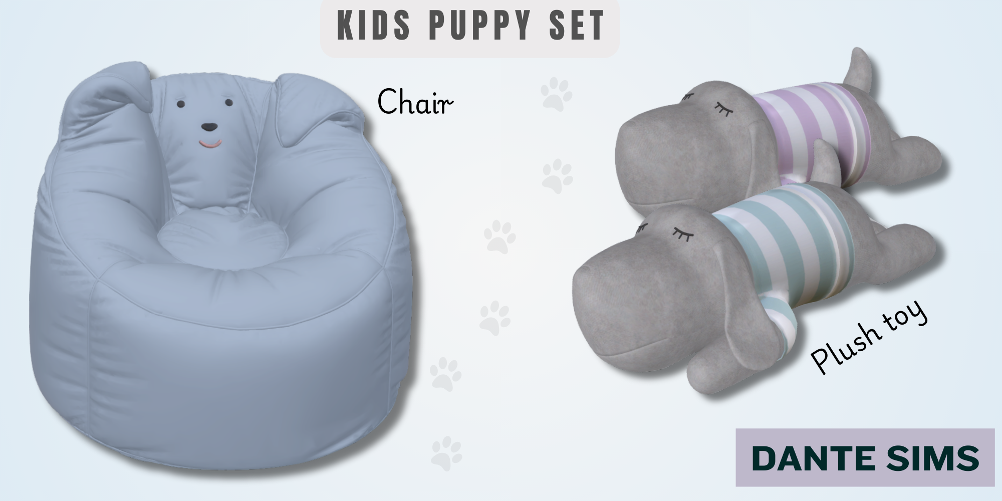 Kids Puppy set mod for The Sims 4 