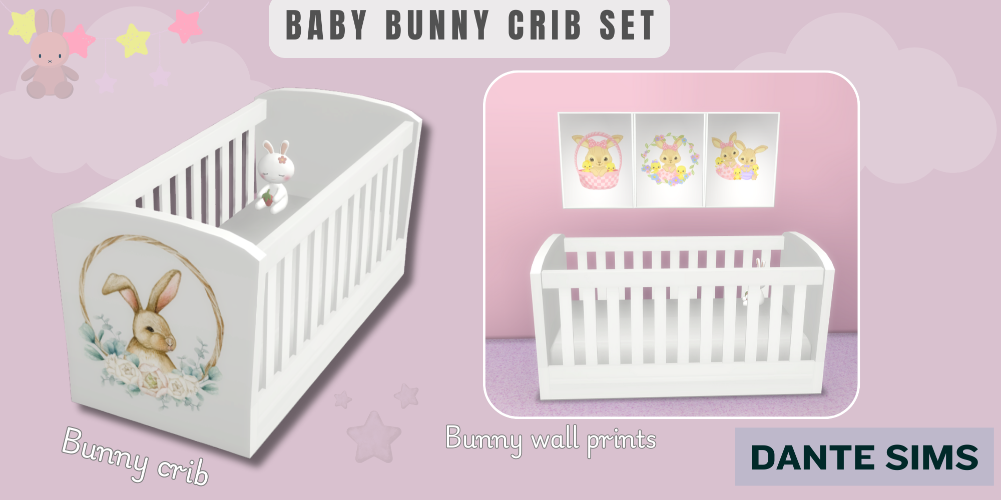 Baby Bunny crib set mod for The Sims 4 