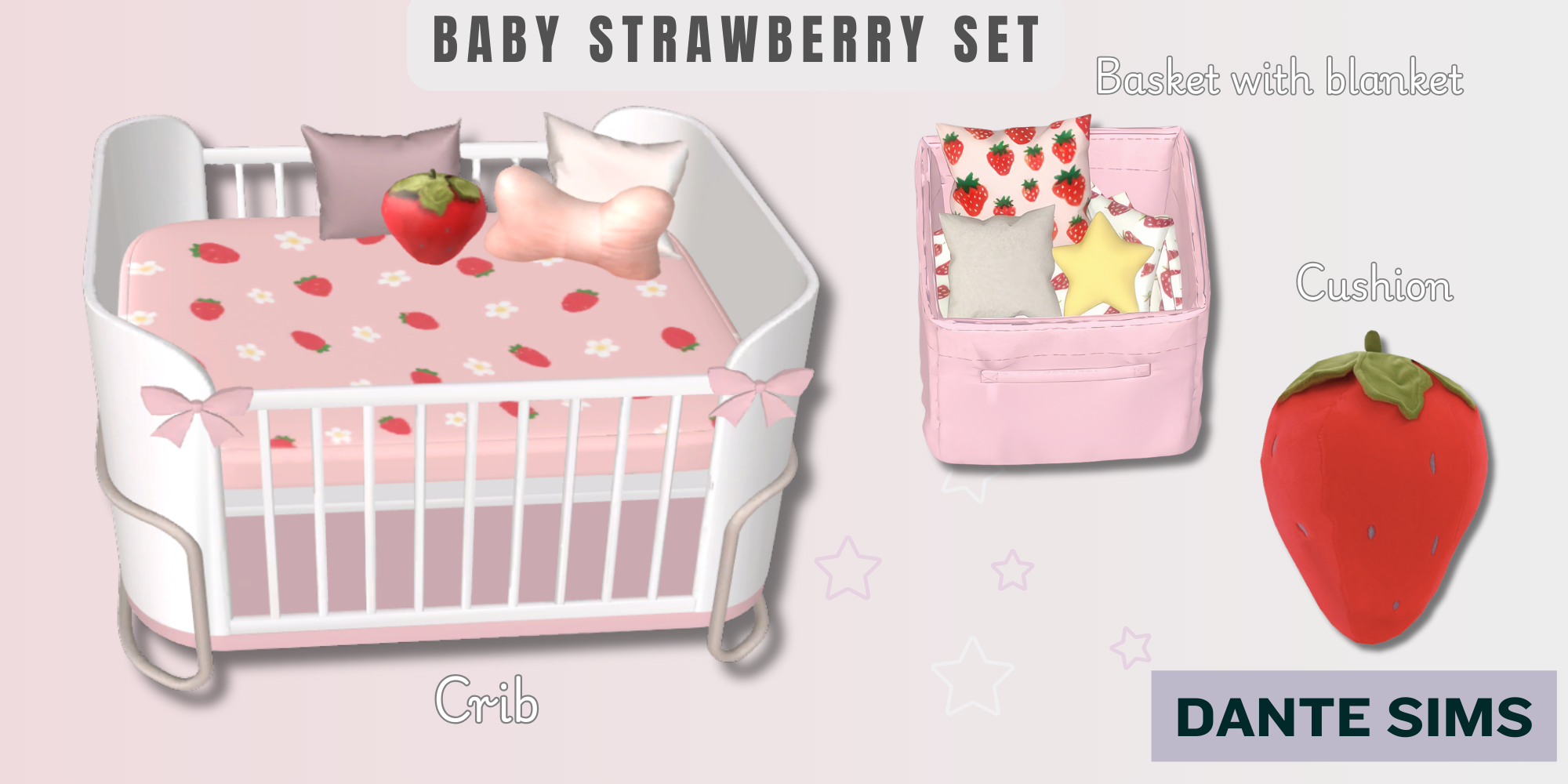 Baby Strawberry set mod for The Sims 4 