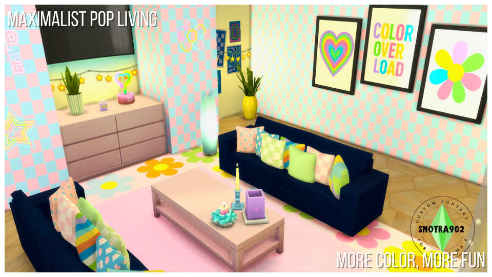 Maximalist Pop Living mod for The Sims 4 