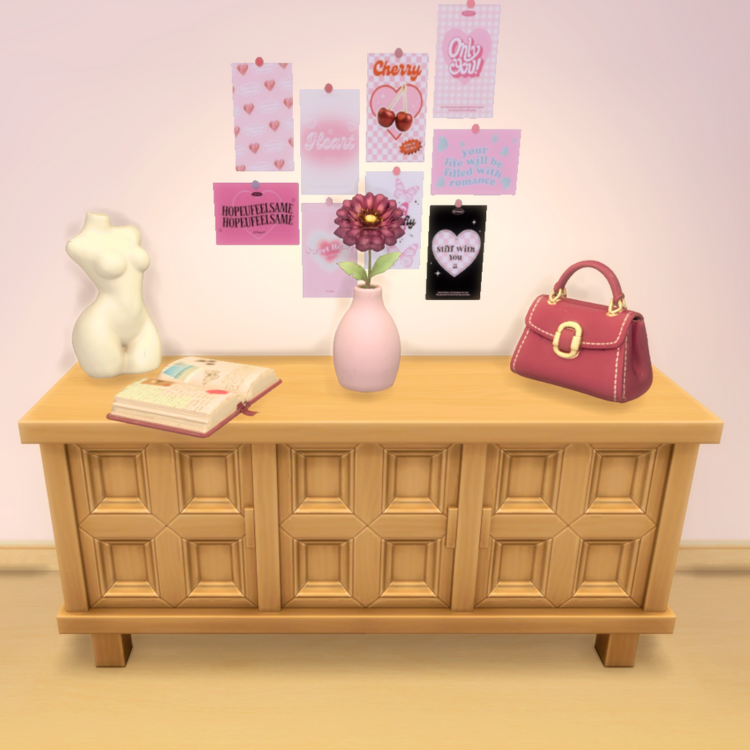 Pink Muse Decor mod for The Sims 4 