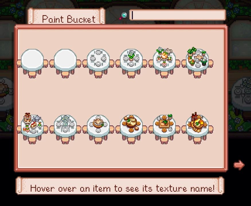 HxW Restaurant Furniture Set mod for Stardew Valley