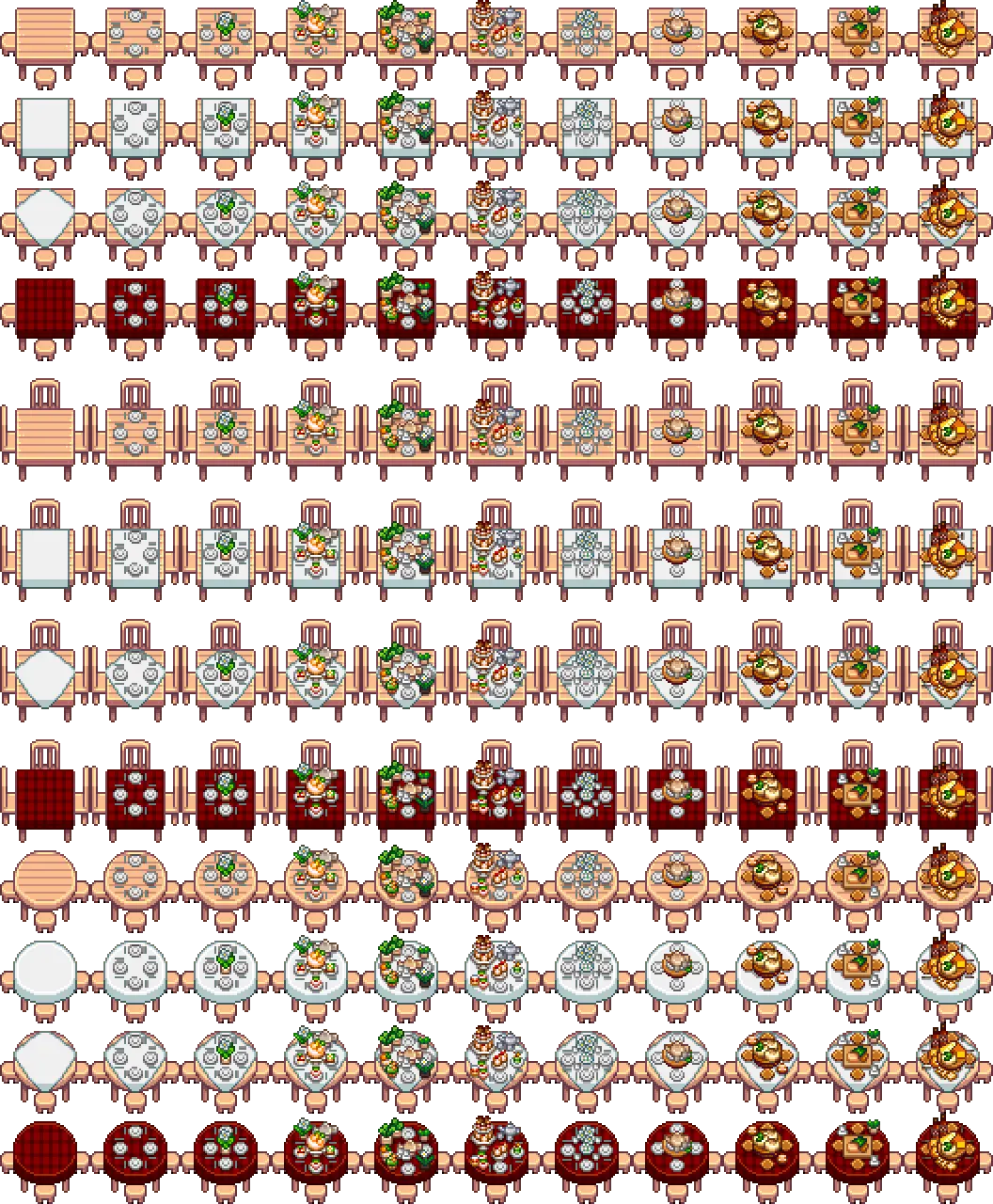 HxW Restaurant Furniture Set mod for Stardew Valley