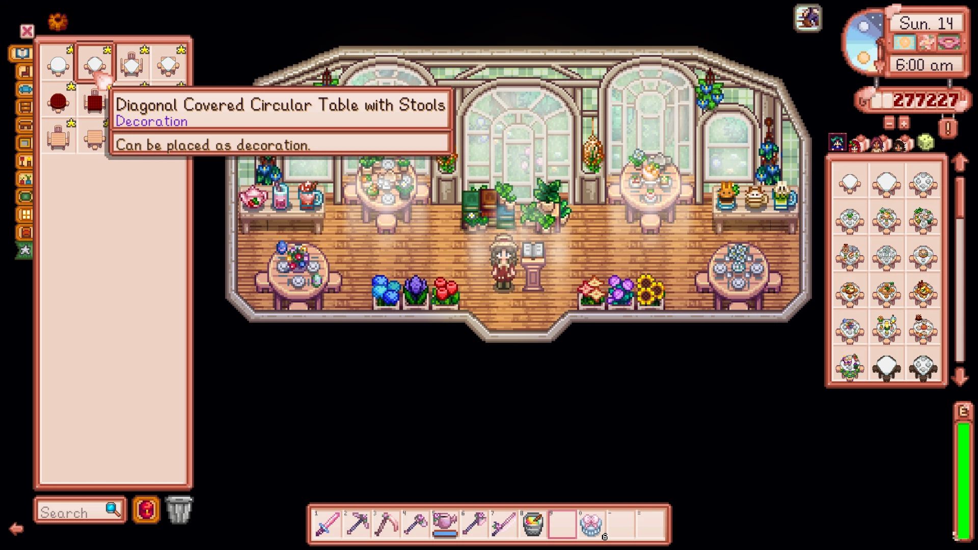HxW Restaurant Furniture Set mod for Stardew Valley