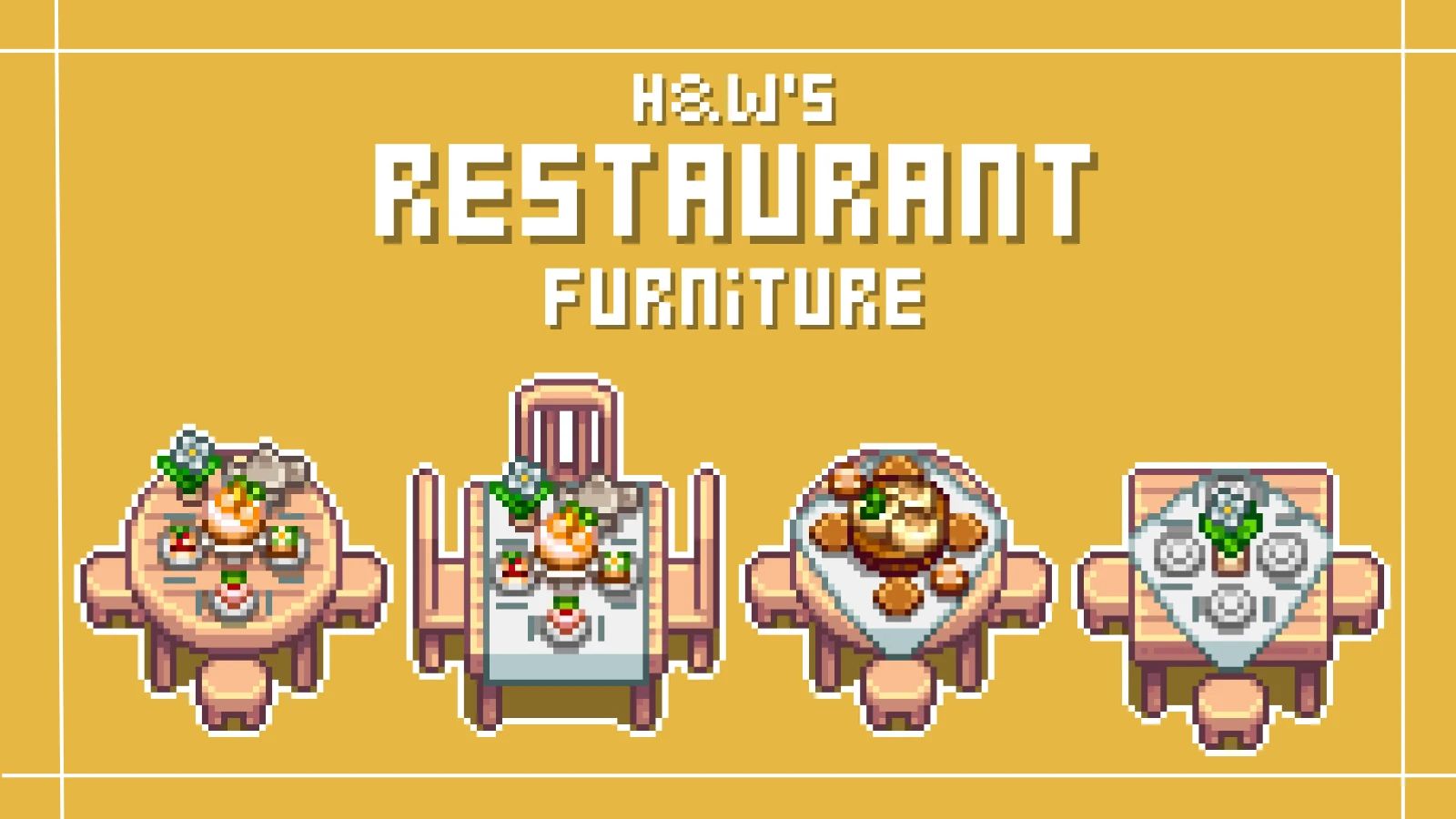 HxW Restaurant Furniture Set mod for Stardew Valley