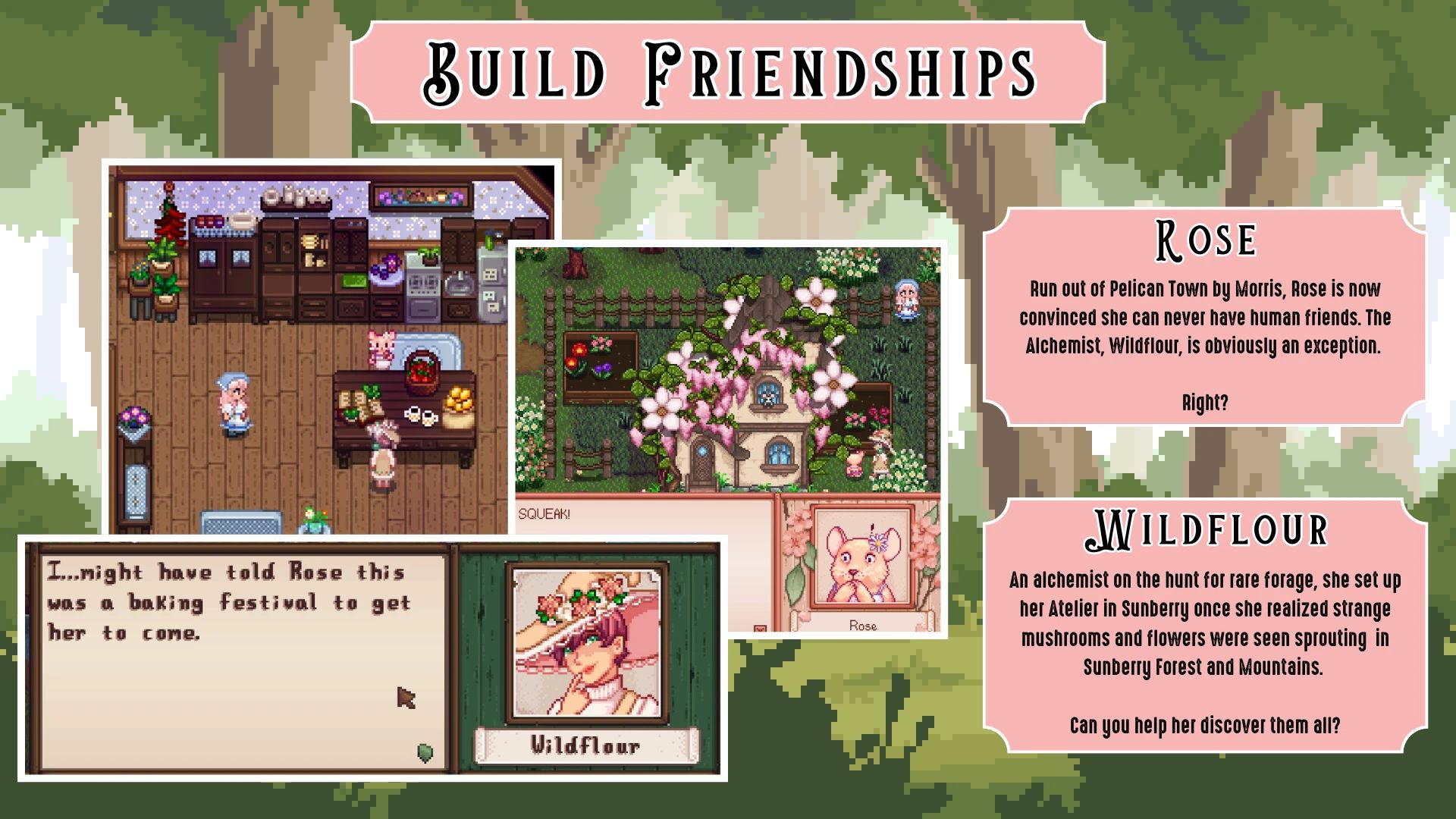 Rose and the Alchemist - Custom NPCs for Sunberry Village mod for Stardew Valley