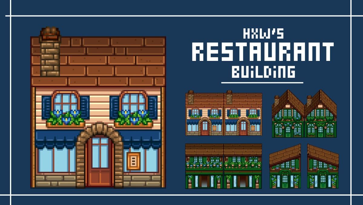 HxW Buildable Restaurant mod for Stardew Valley