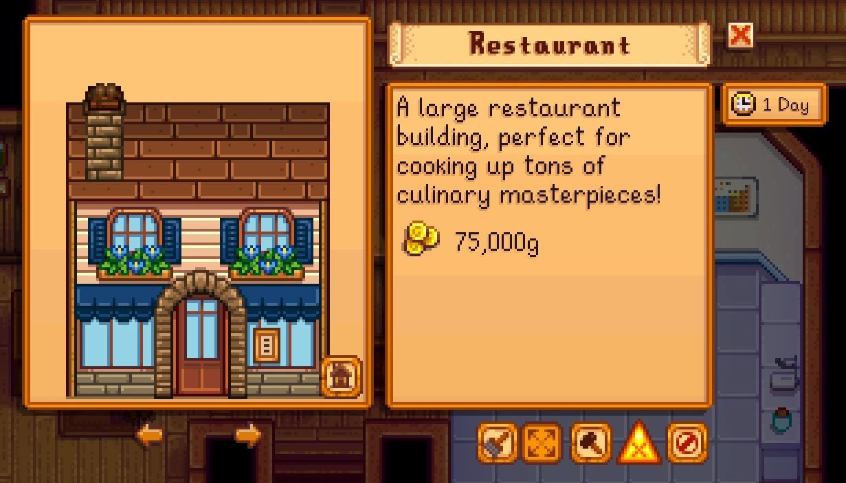 HxW Buildable Restaurant mod for Stardew Valley